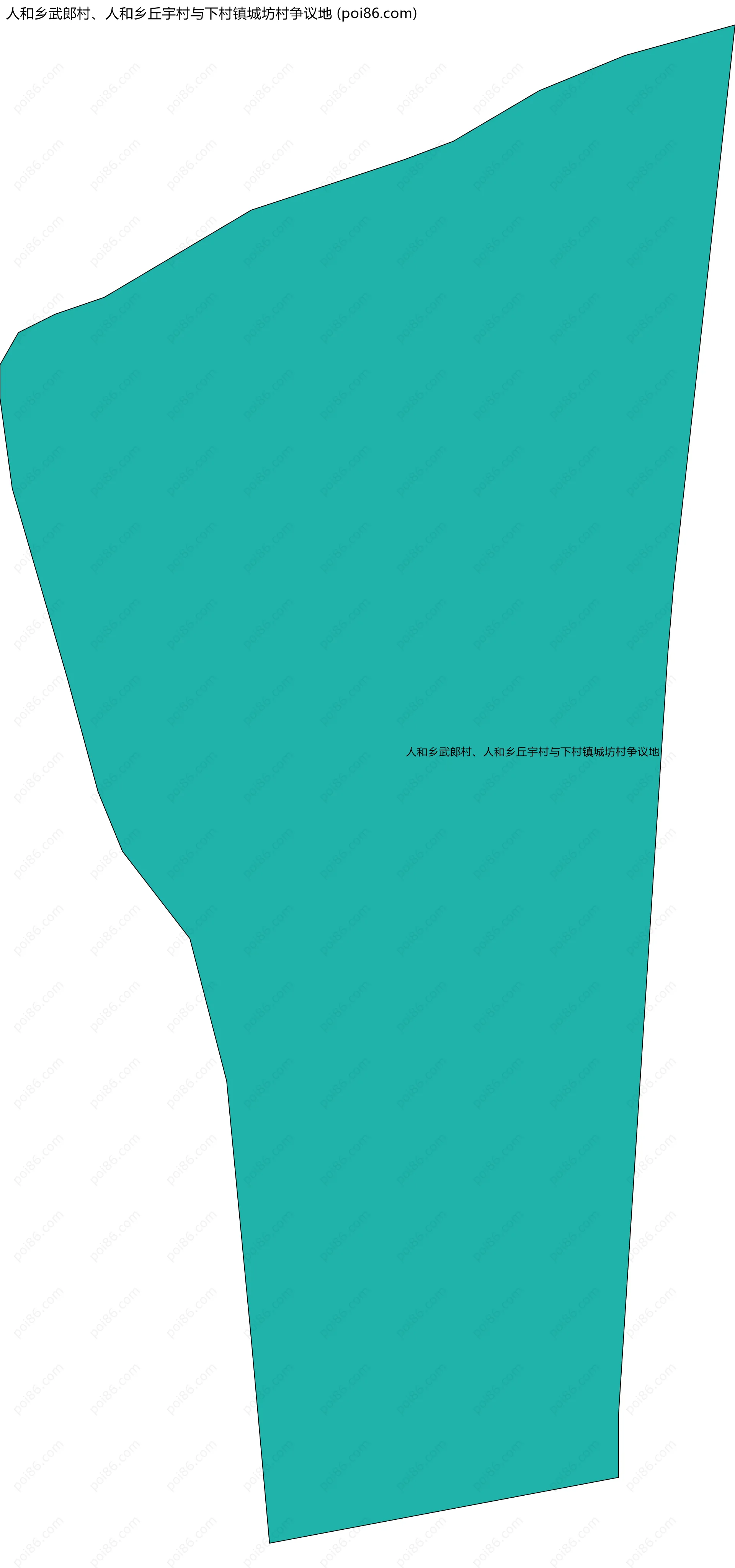 人和乡武郎村、人和乡丘宇村与下村镇城坊村争议地边界地图