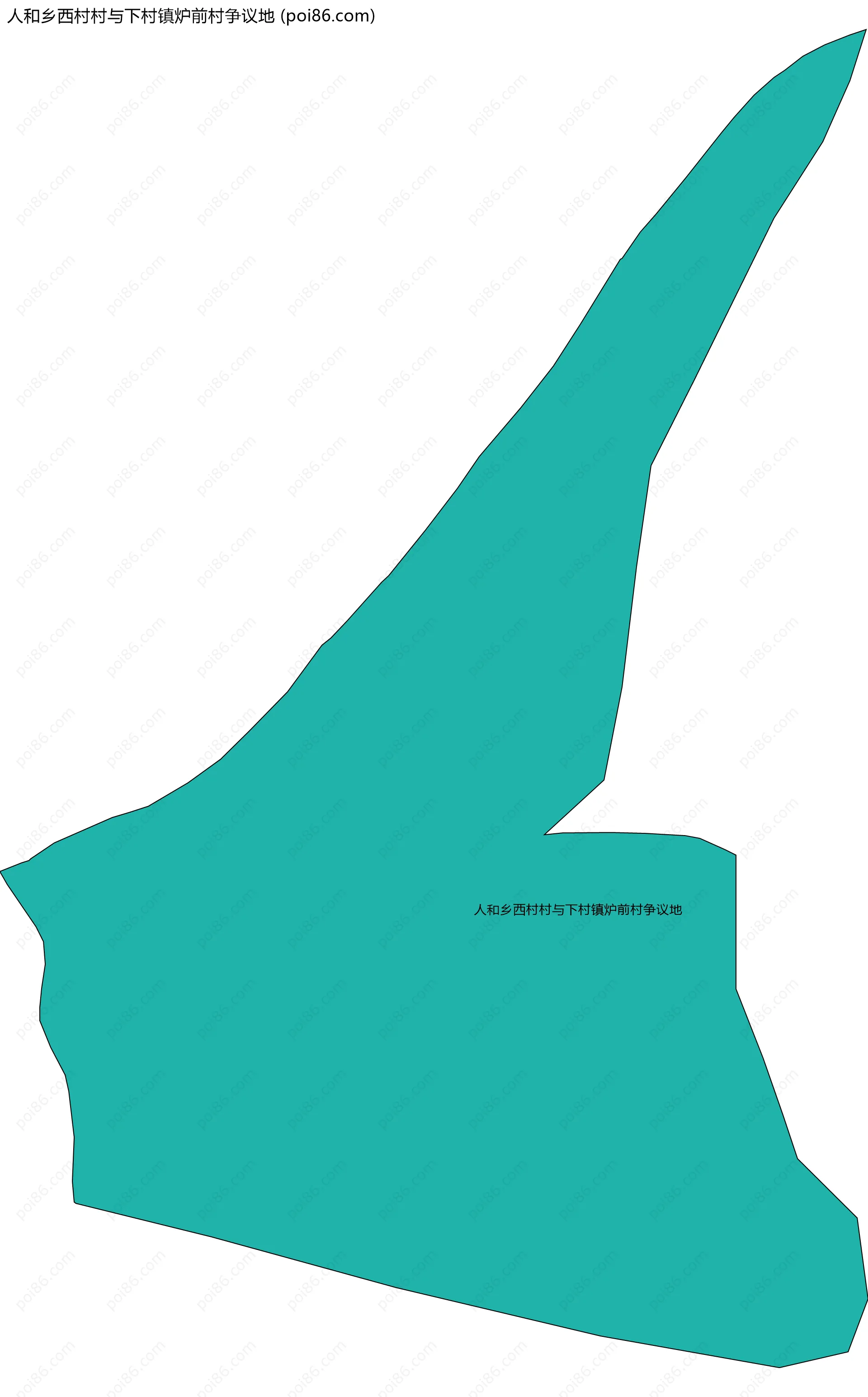 人和乡西村村与下村镇炉前村争议地边界地图