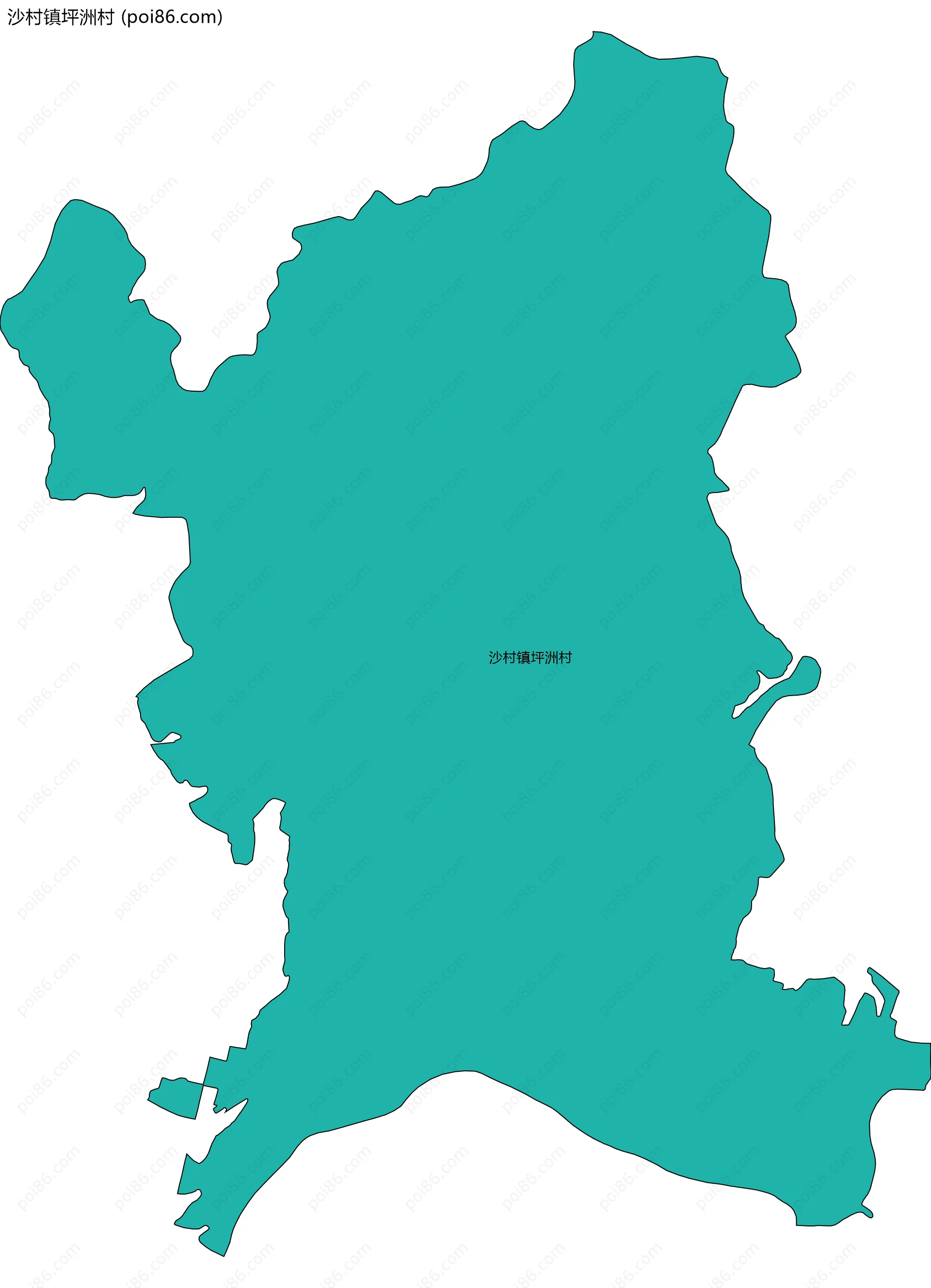 沙村镇坪洲村边界地图