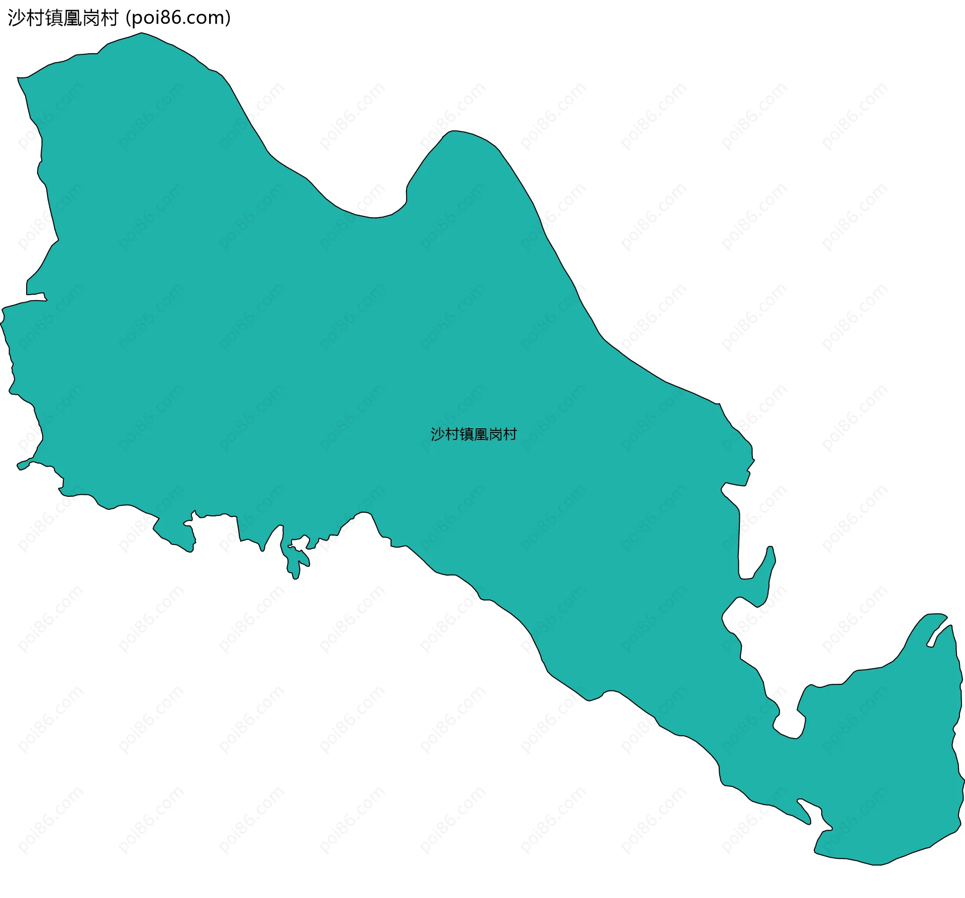 沙村镇凰岗村边界地图