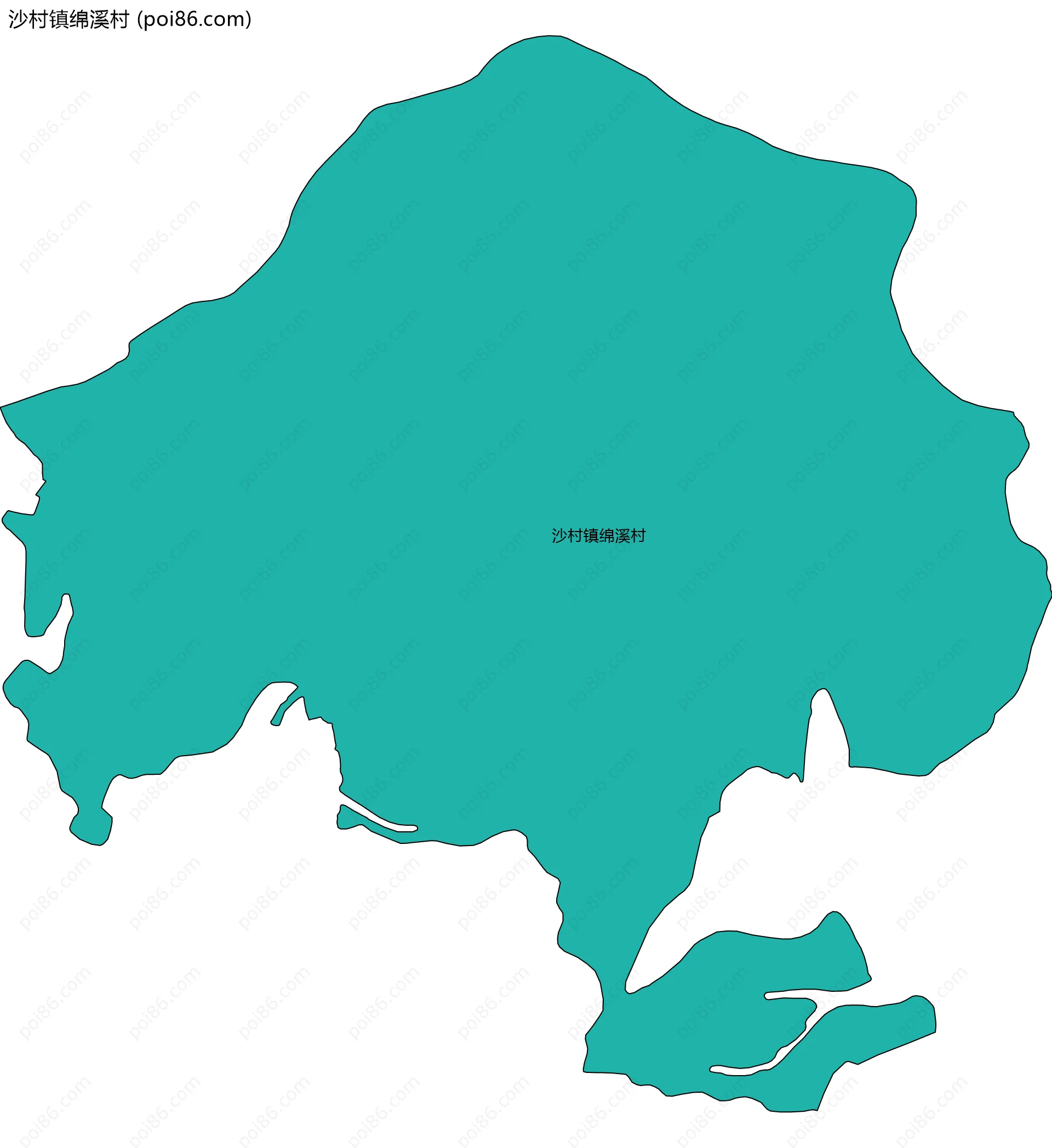 沙村镇绵溪村边界地图