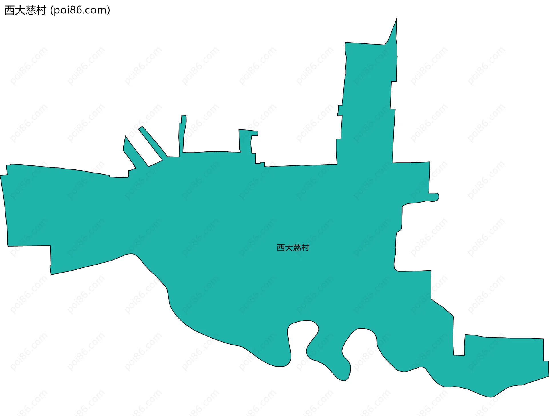 西大慈村边界地图