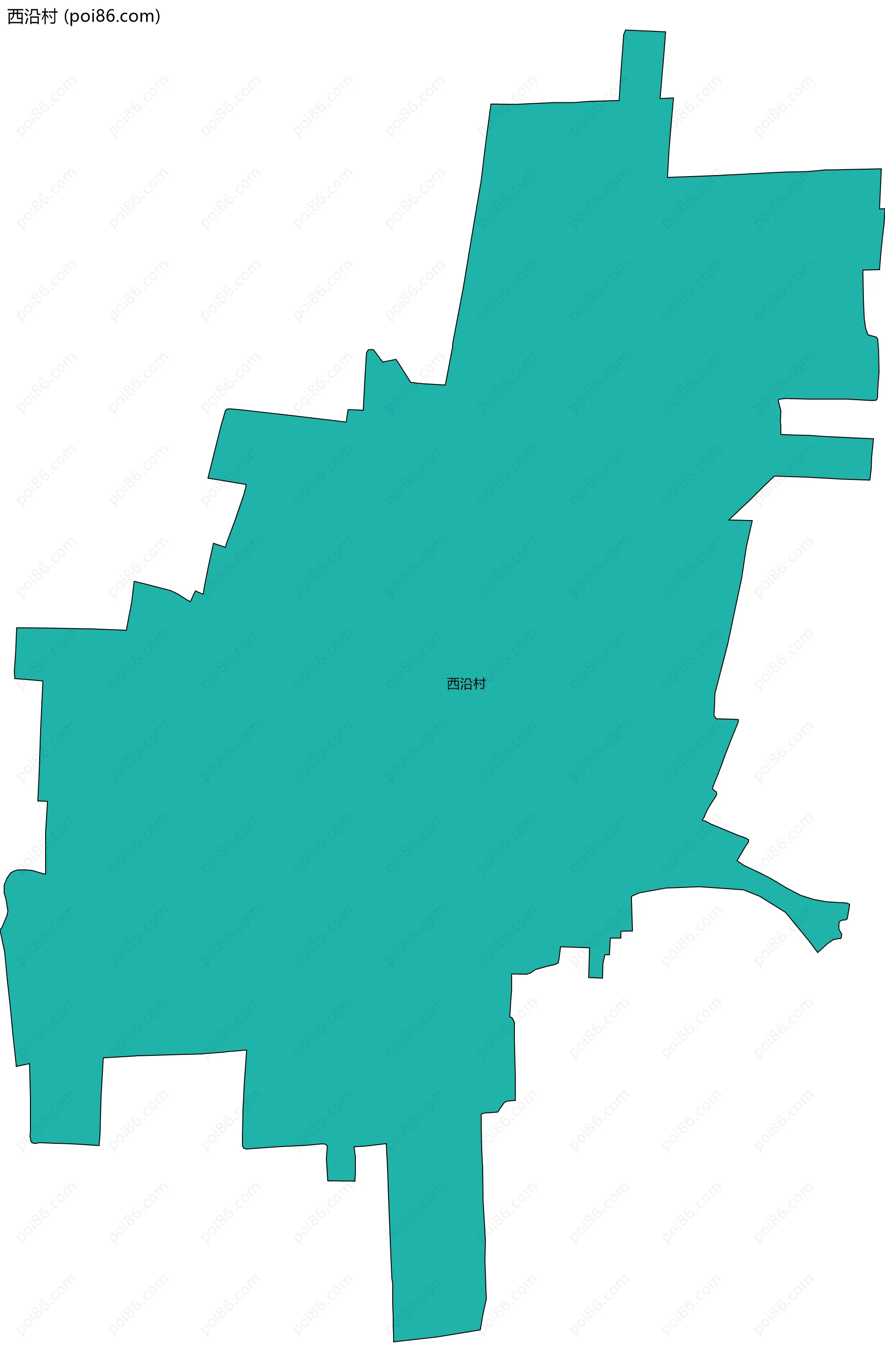 西沿村边界地图