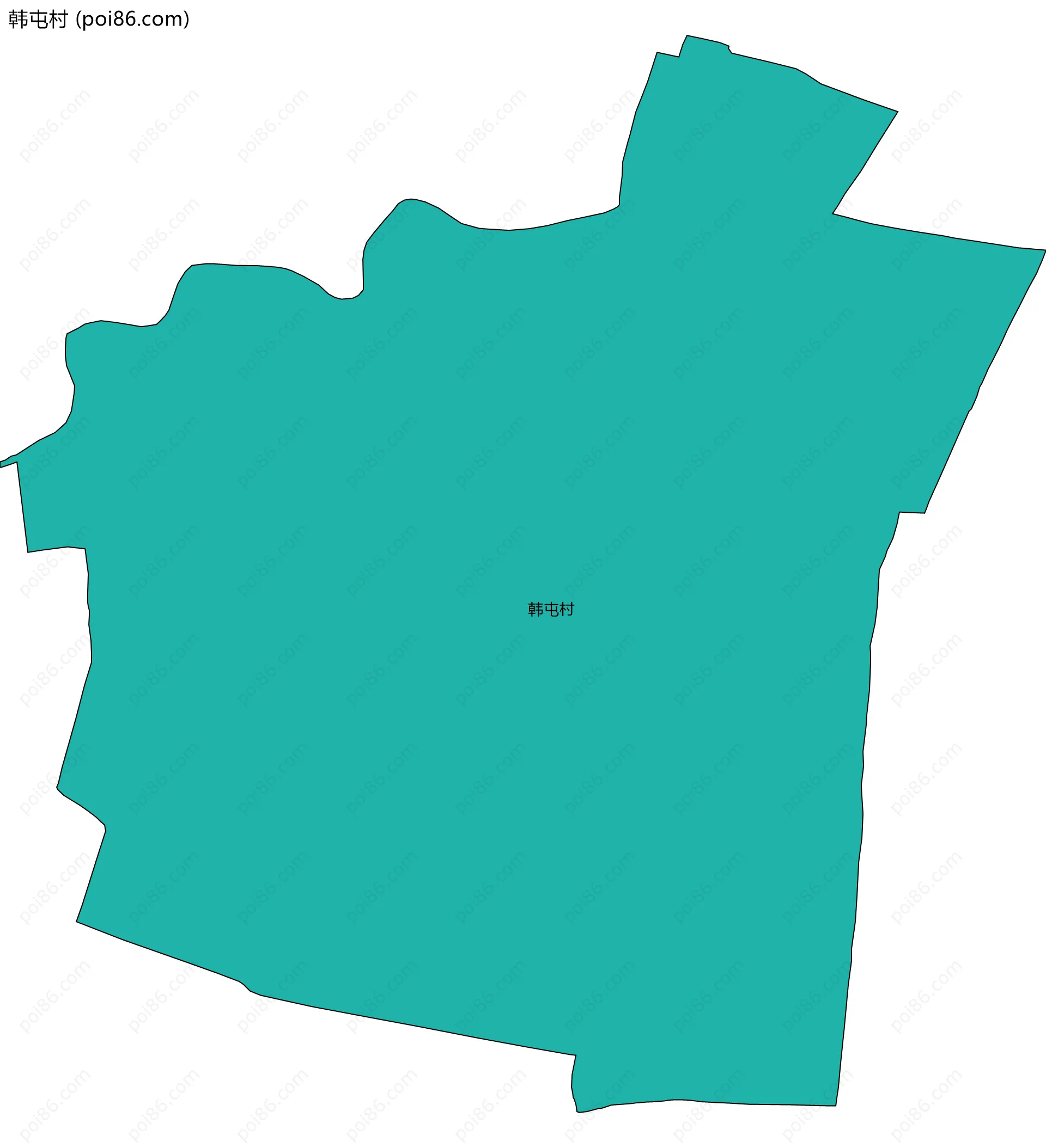 韩屯村边界地图