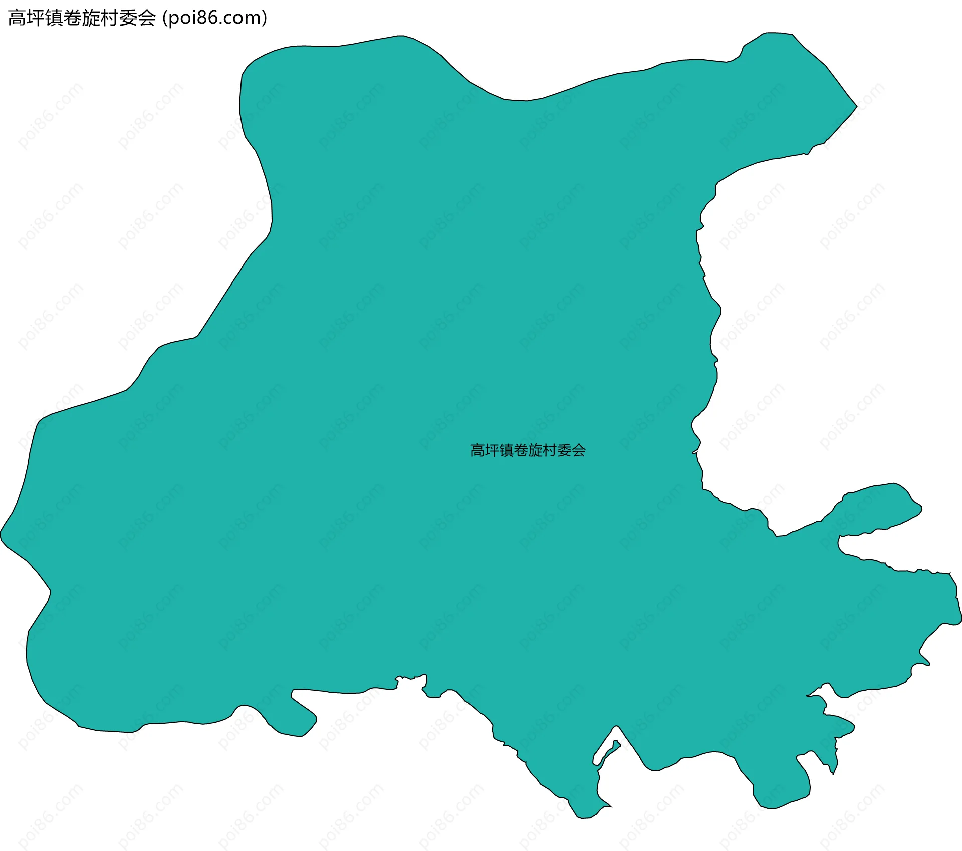 高坪镇卷旋村委会边界地图