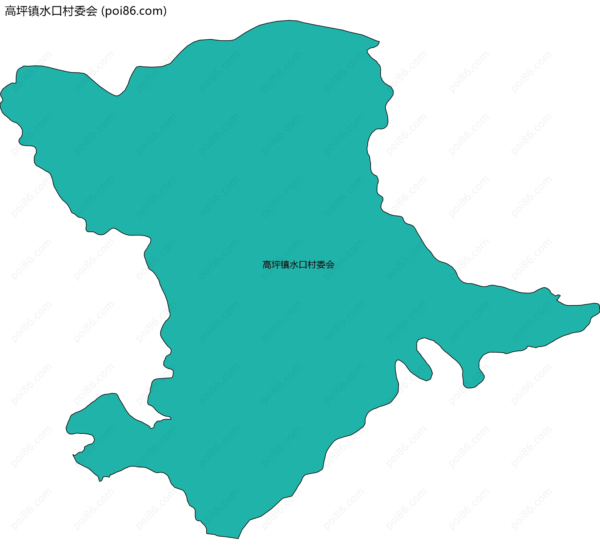 高坪镇水口村委会边界地图