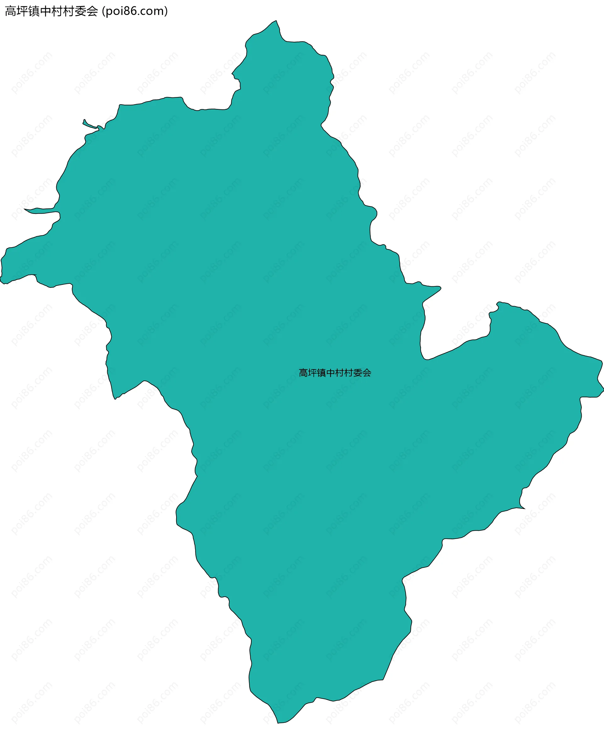 高坪镇中村村委会边界地图