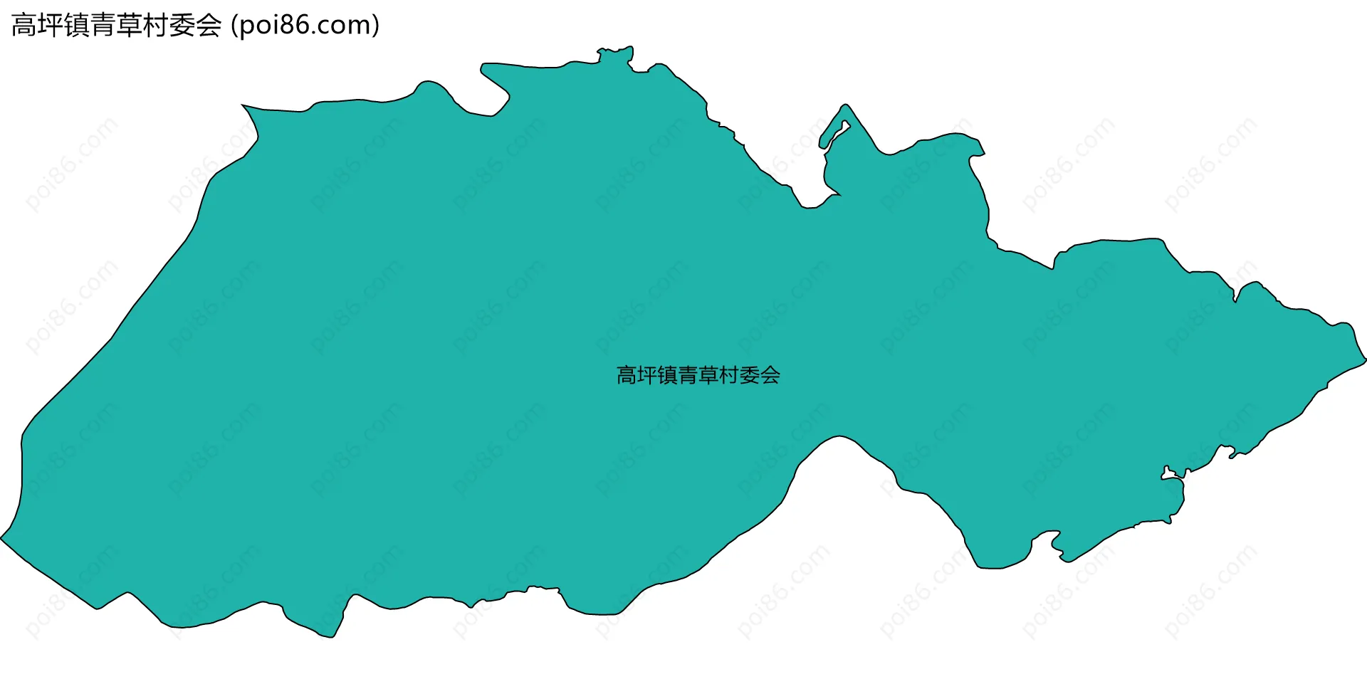 高坪镇青草村委会边界地图