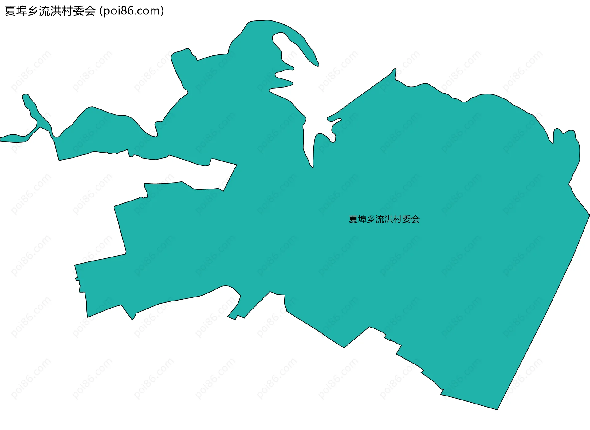 夏埠乡流洪村委会边界地图