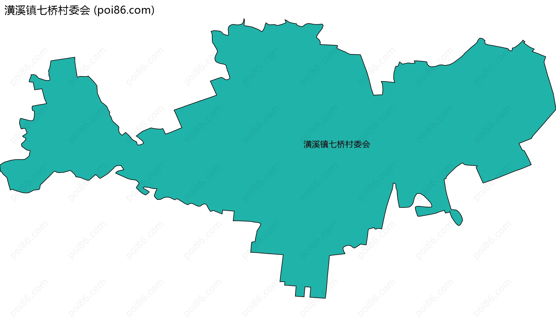 潢溪镇七桥村委会边界地图