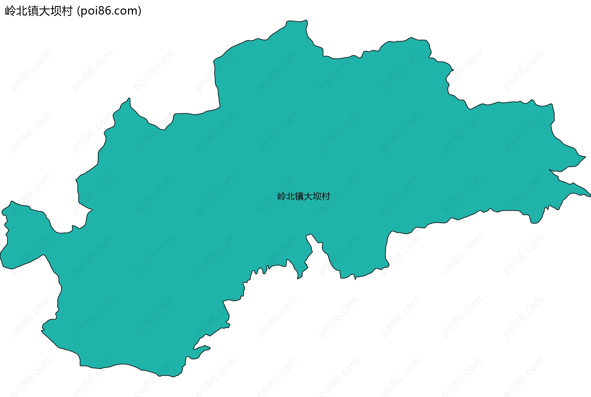 岭北镇大坝村边界地图