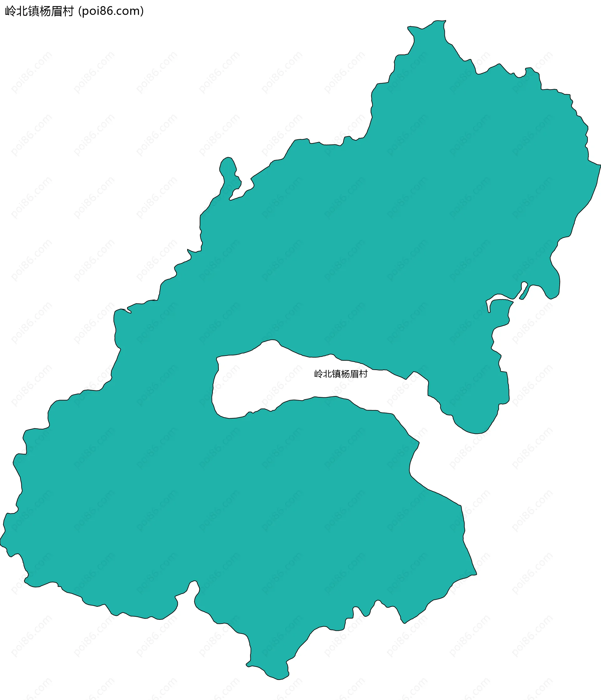 岭北镇杨眉村边界地图