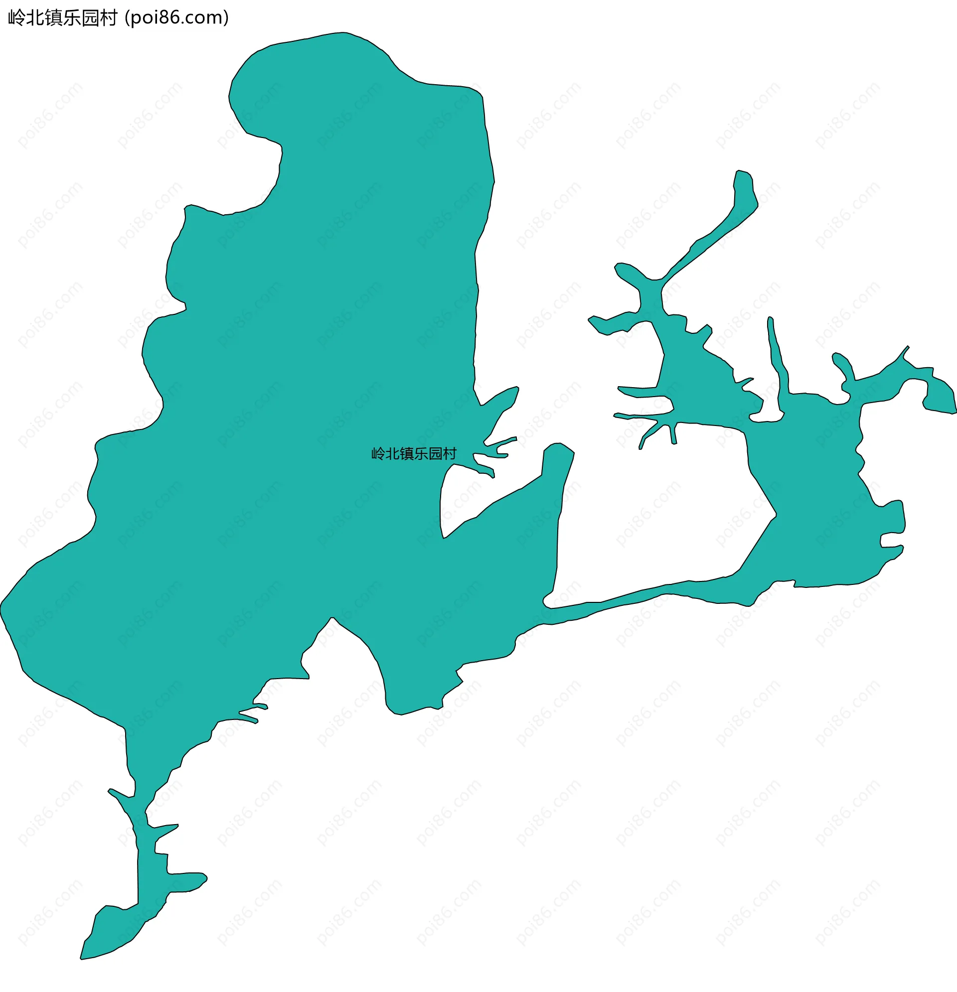 岭北镇乐园村边界地图