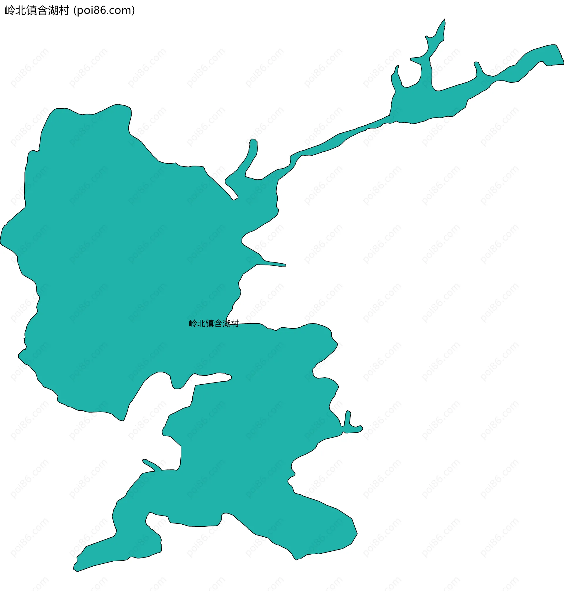 岭北镇含湖村边界地图