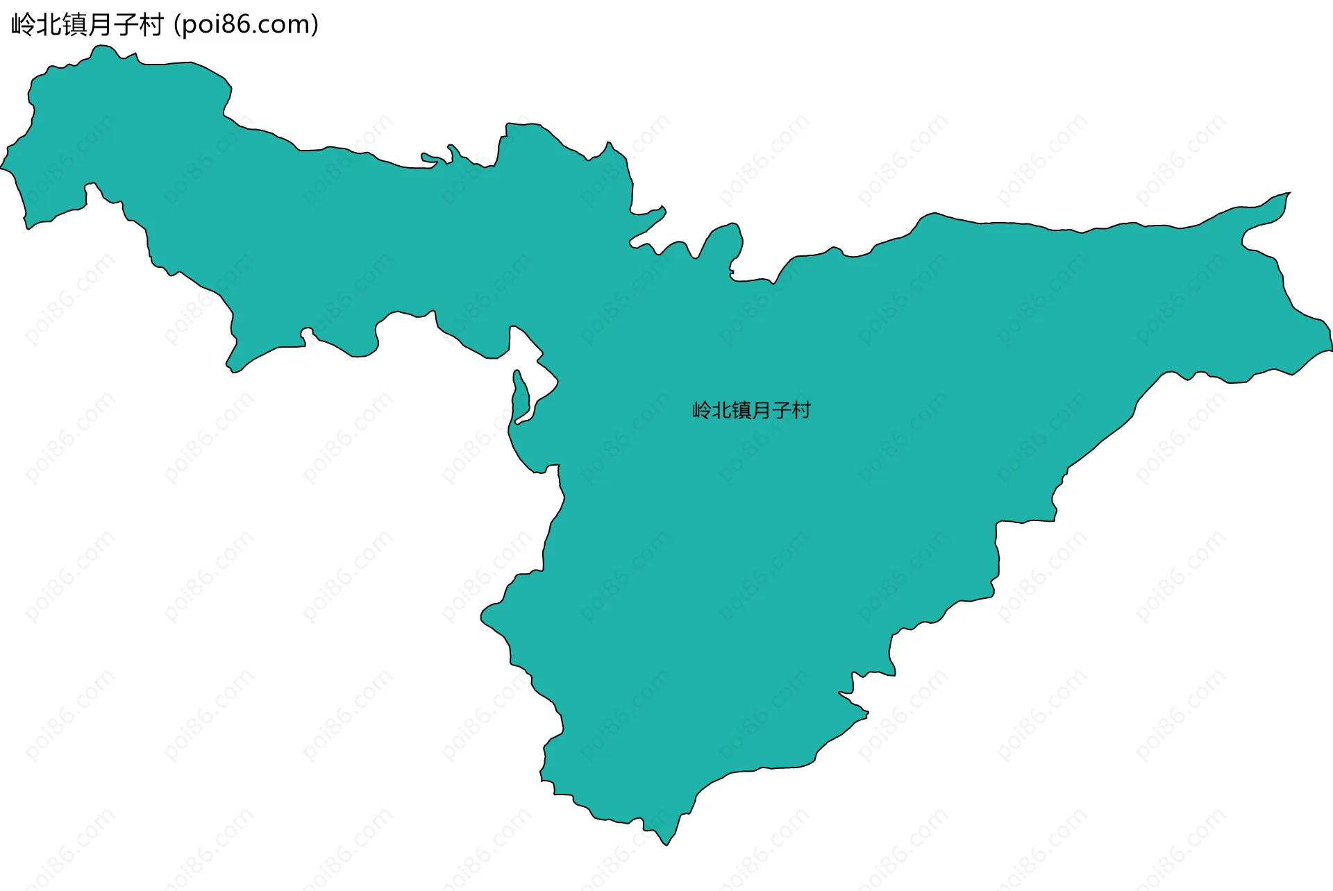 岭北镇月子村边界地图
