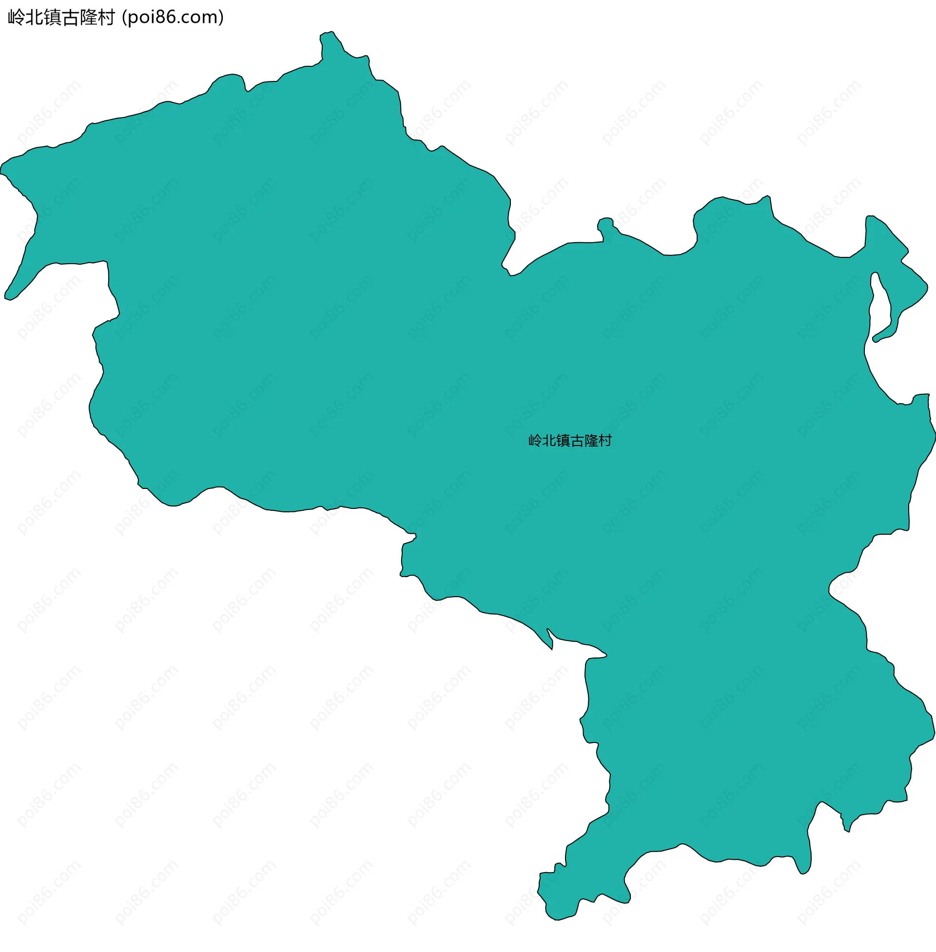 岭北镇古隆村边界地图