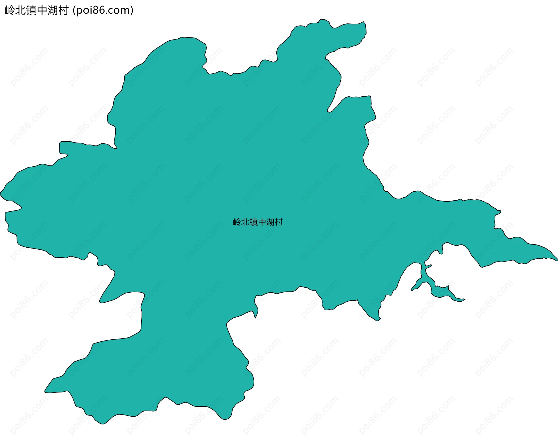 岭北镇中湖村边界地图