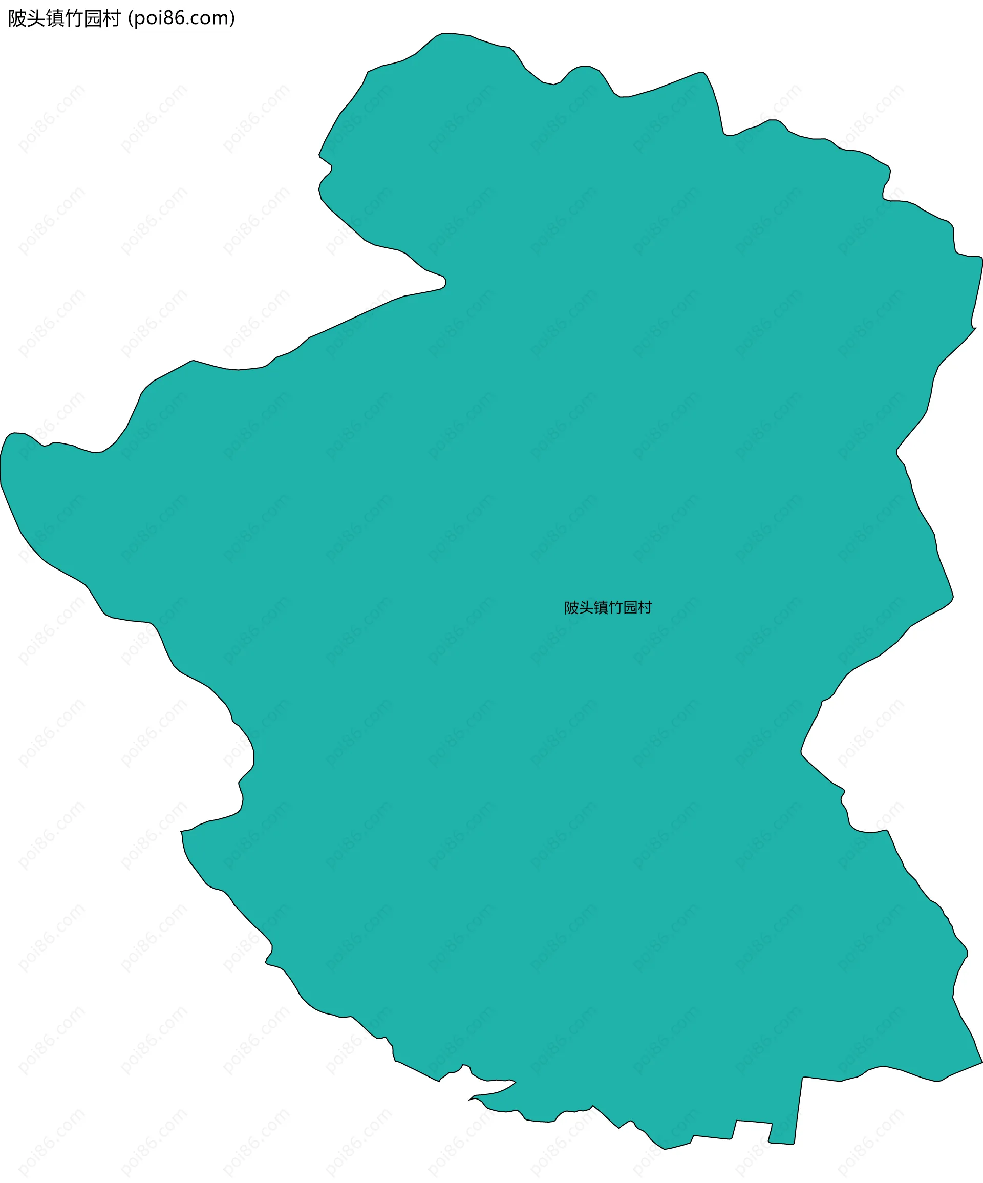 陂头镇竹园村边界地图