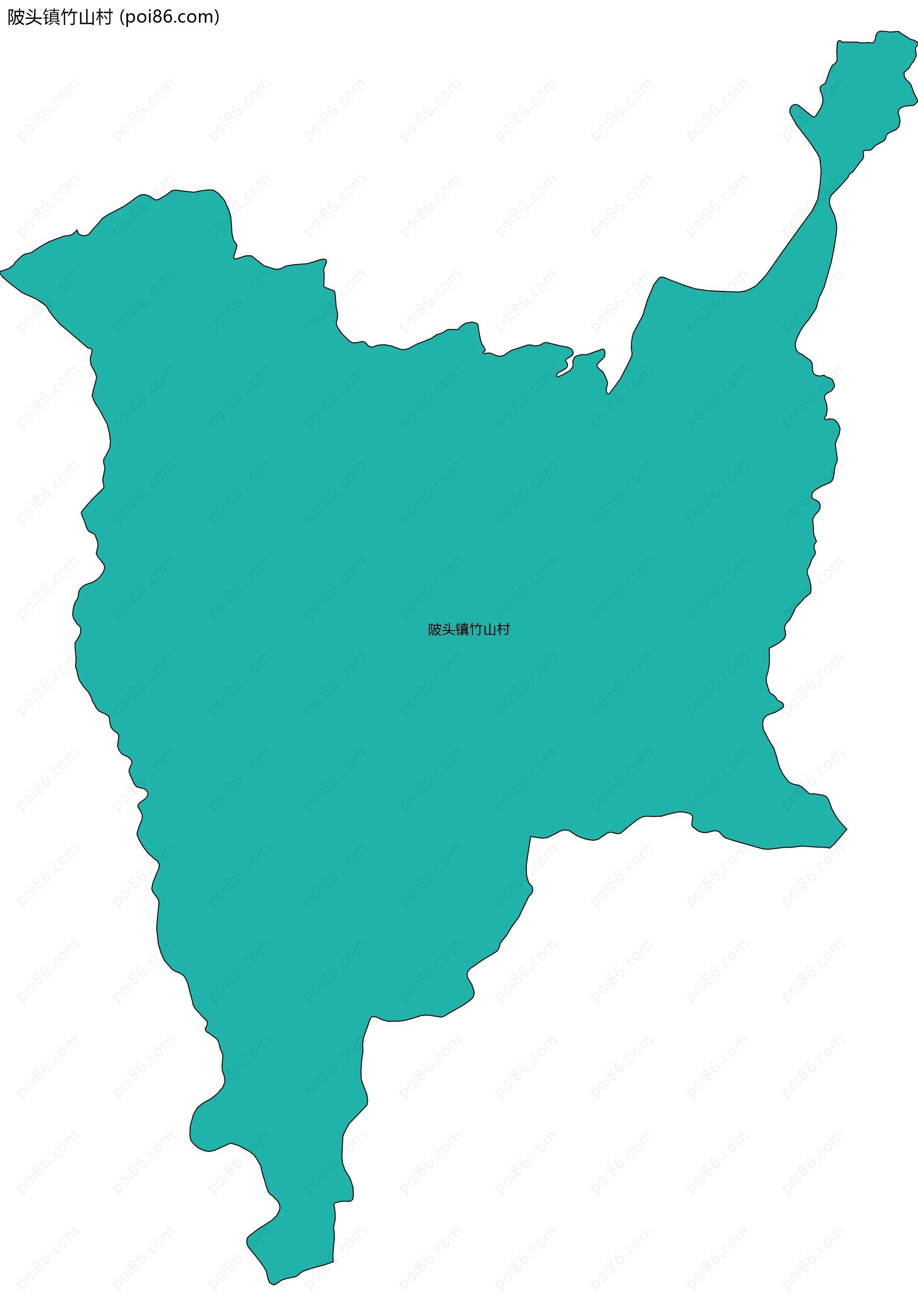 陂头镇竹山村边界地图