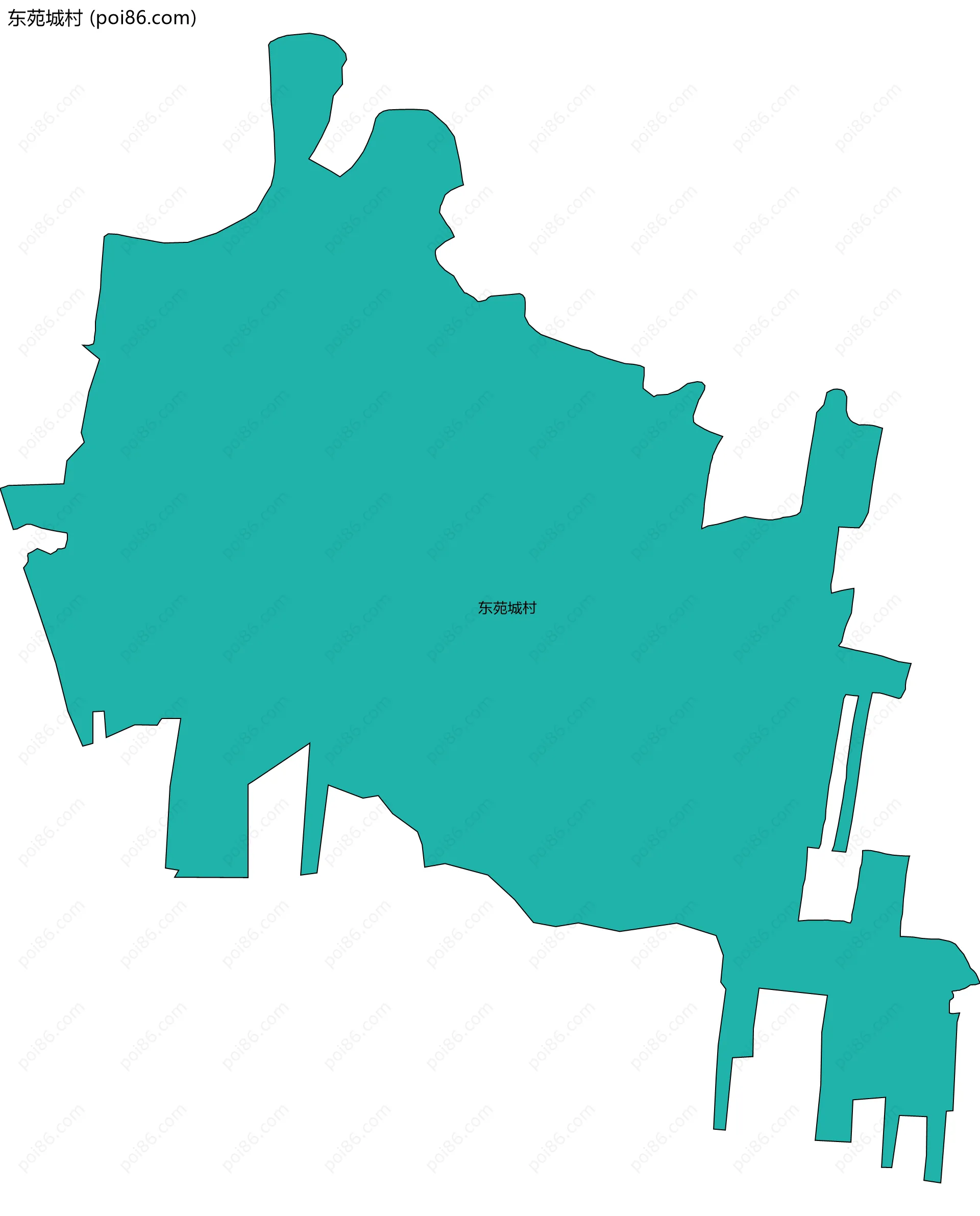 东苑城村边界地图