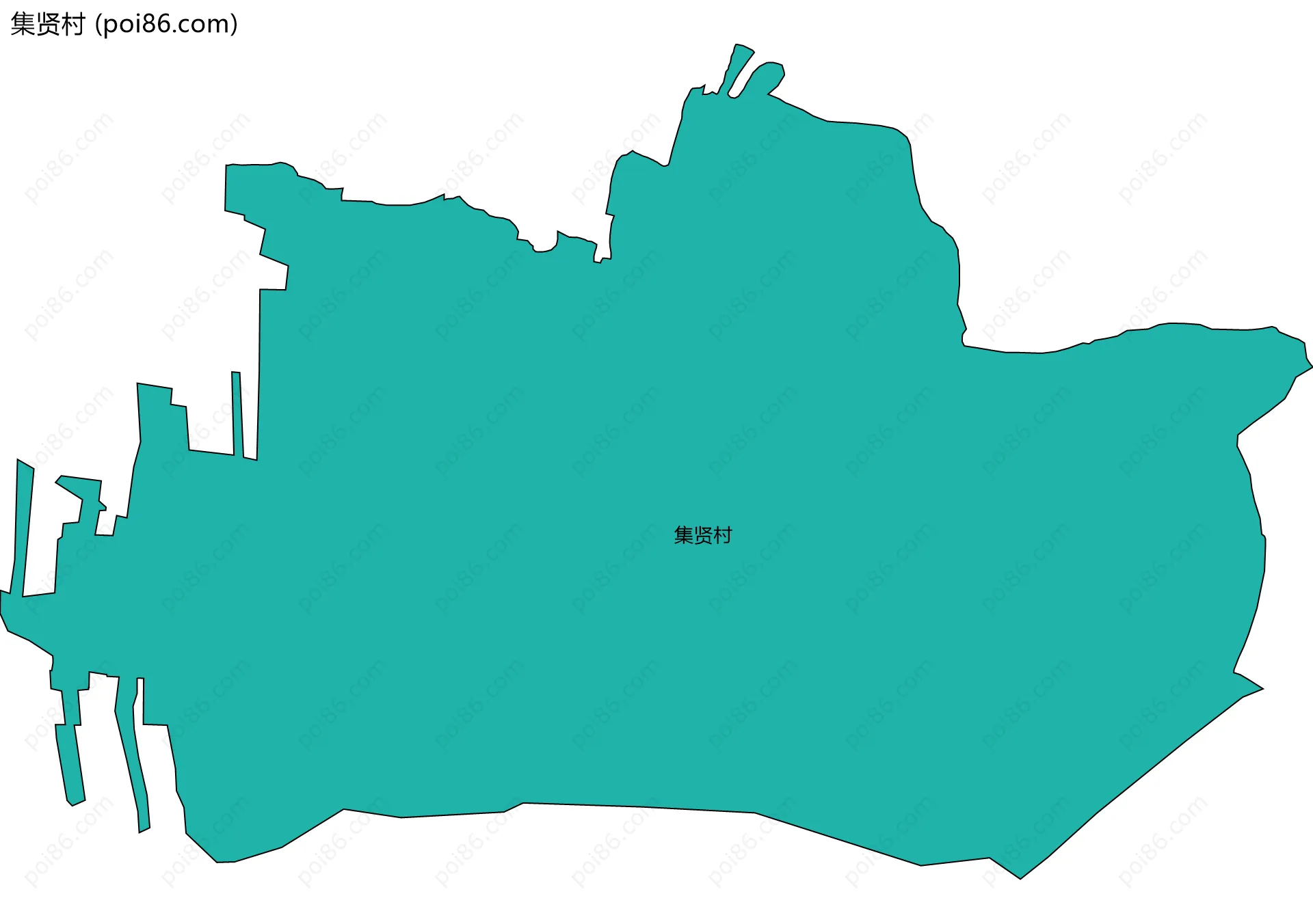 集贤村边界地图