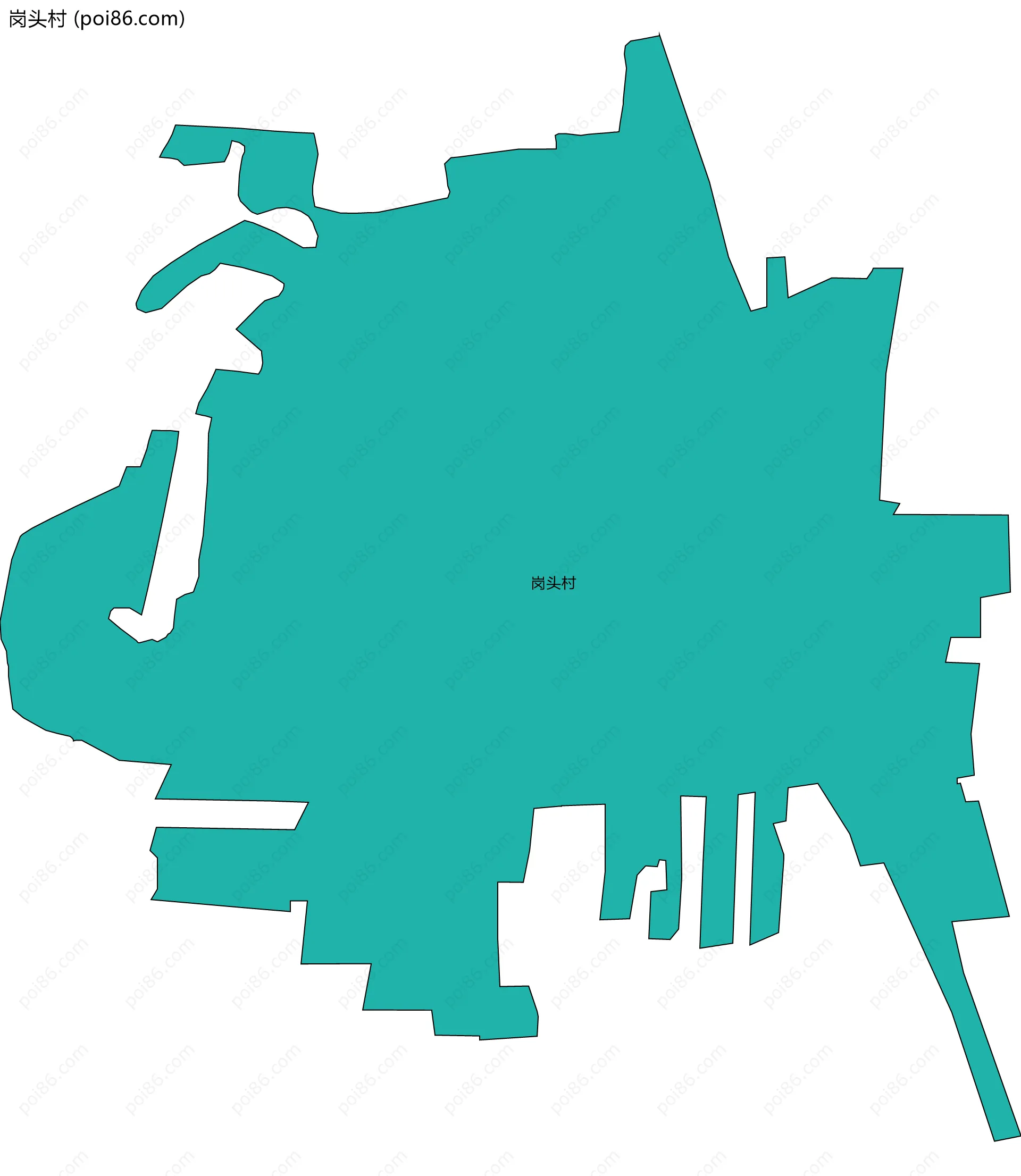 岗头村边界地图