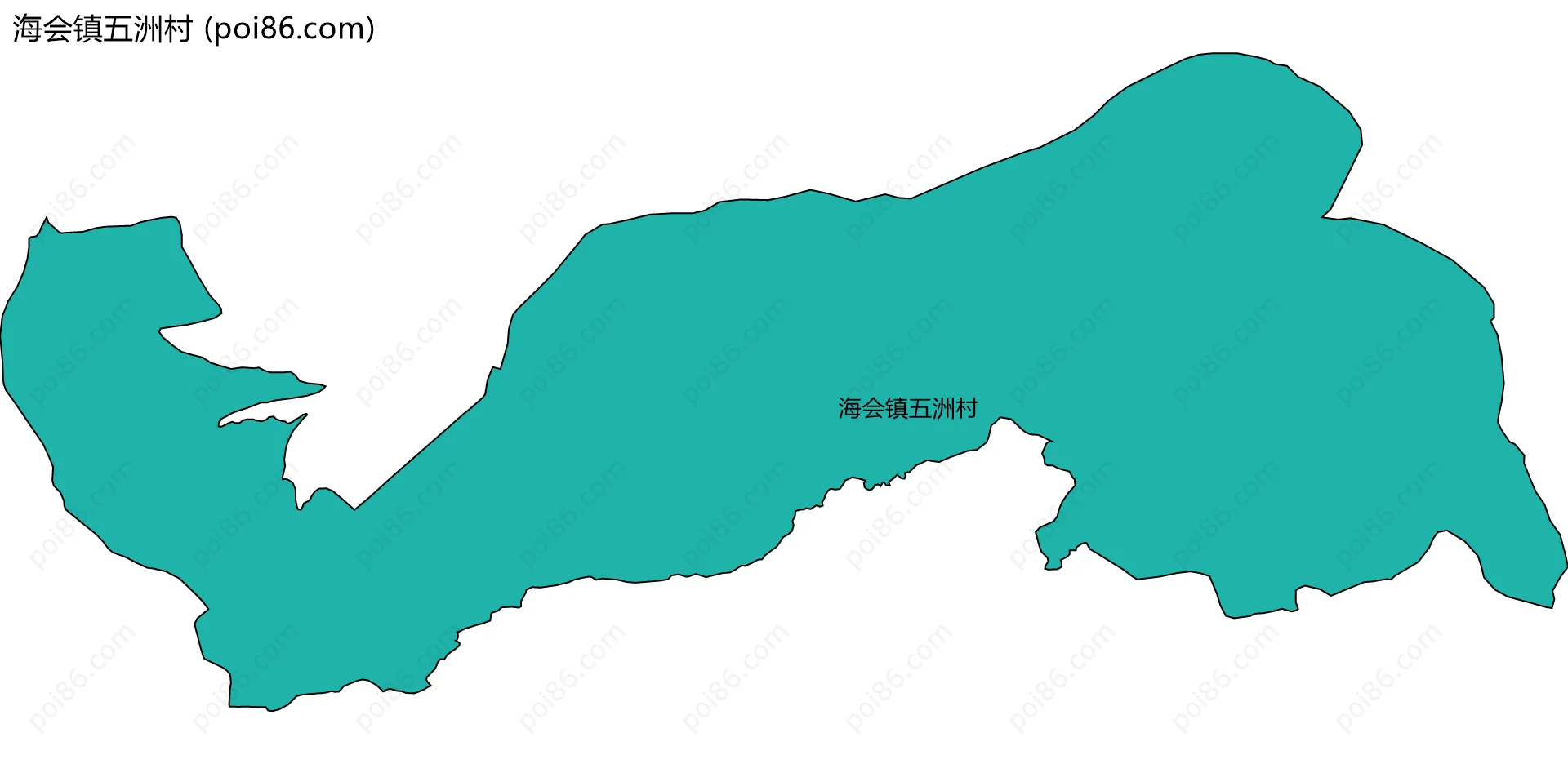 海会镇五洲村边界地图