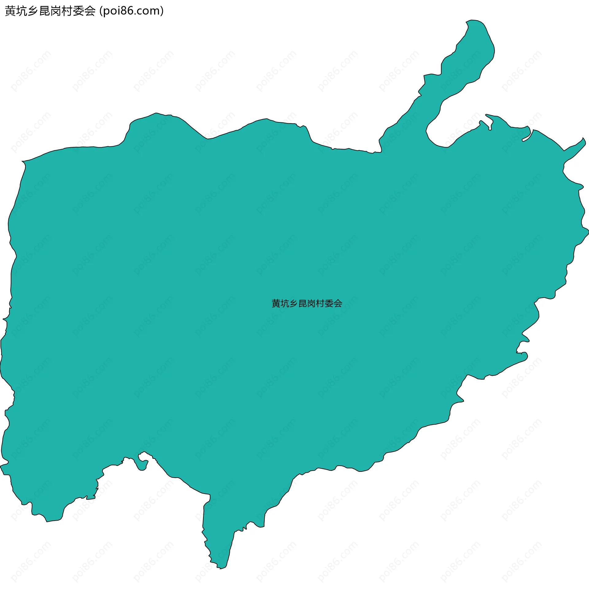 黄坑乡昆岗村委会边界地图