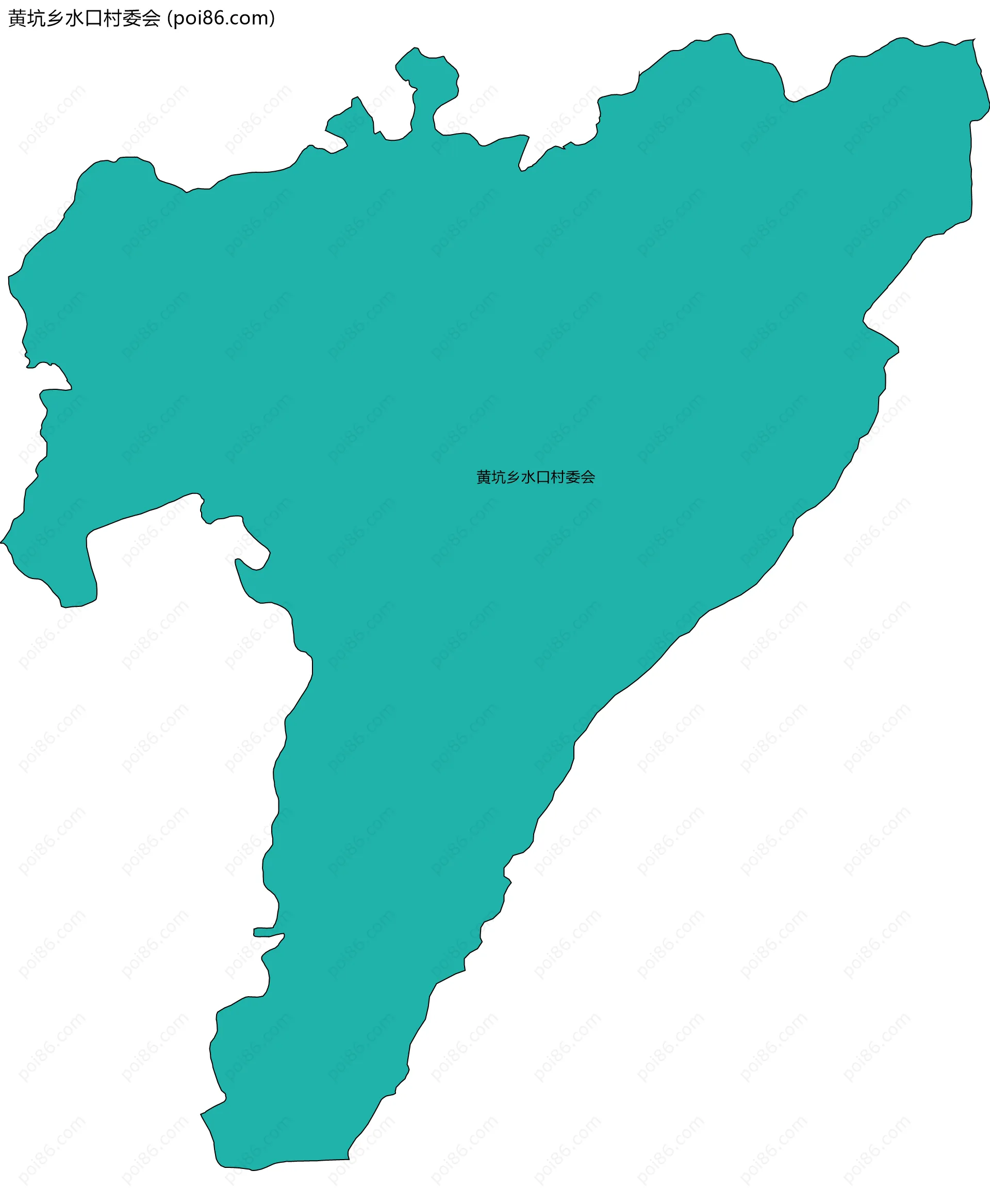 黄坑乡水口村委会边界地图
