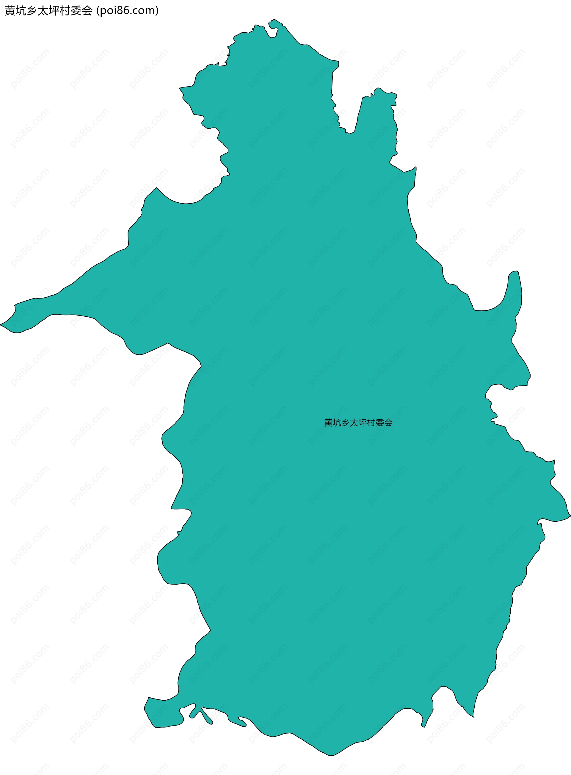 黄坑乡太坪村委会边界地图