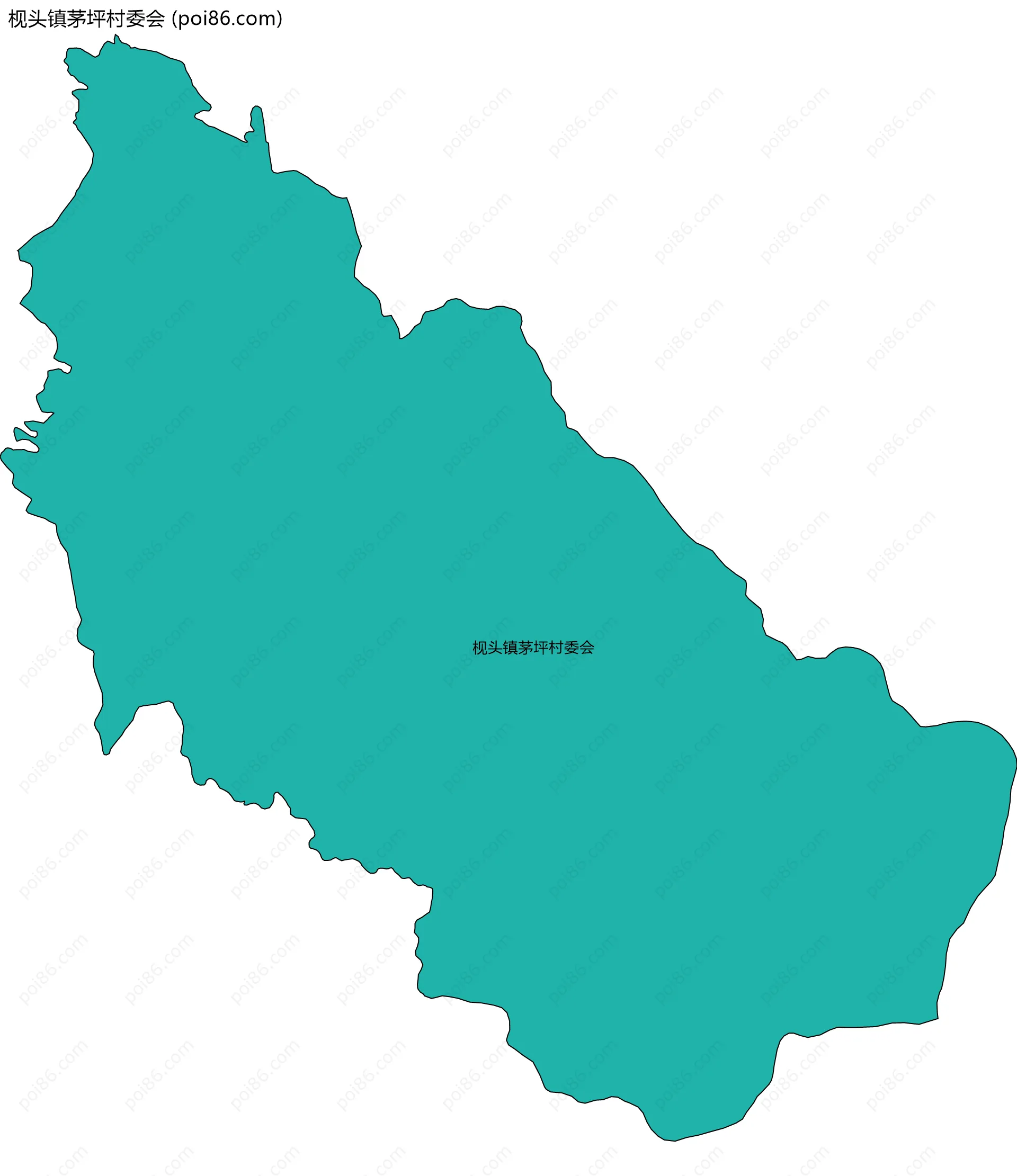 枧头镇茅坪村委会边界地图