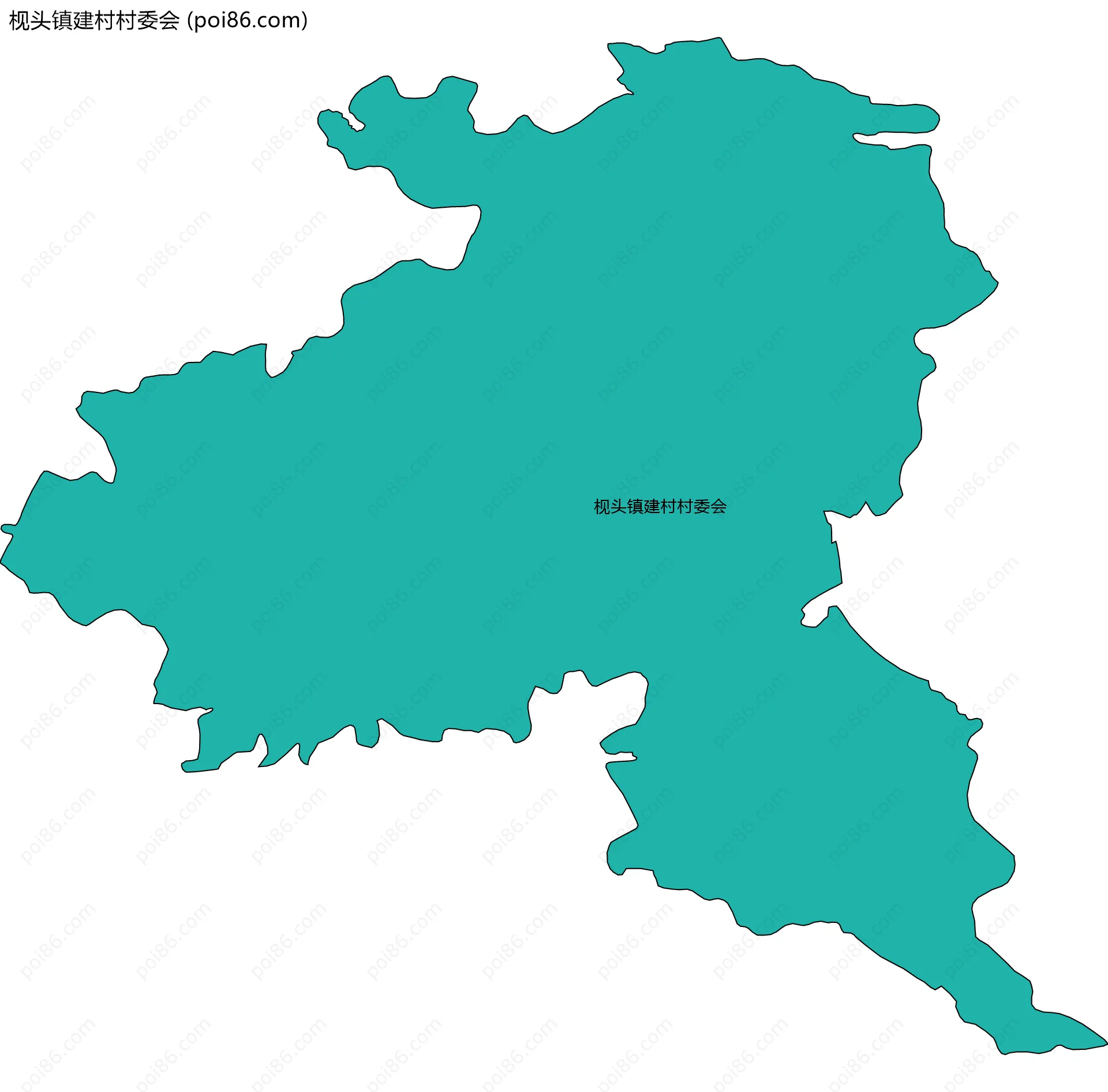 枧头镇建村村委会边界地图