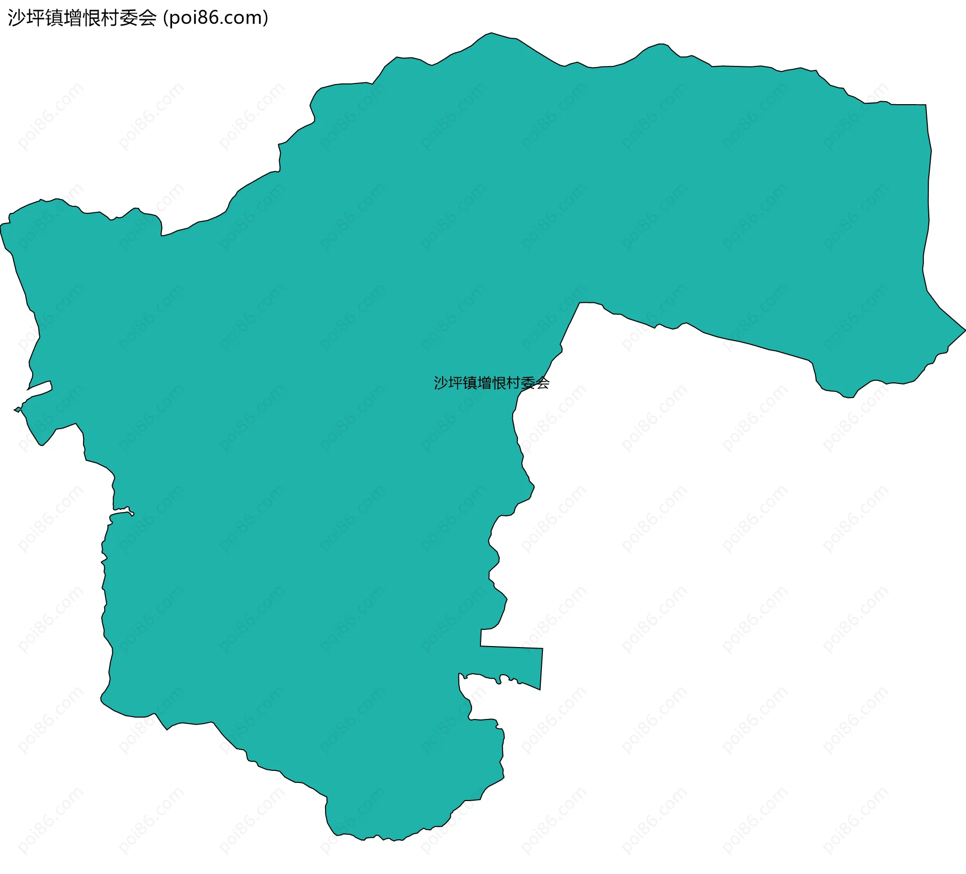 沙坪镇增恨村委会边界地图