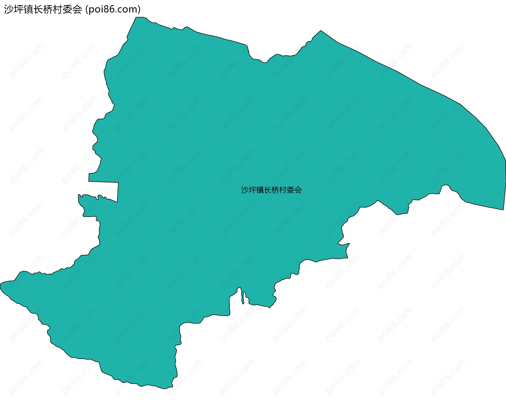 沙坪镇长桥村委会边界地图