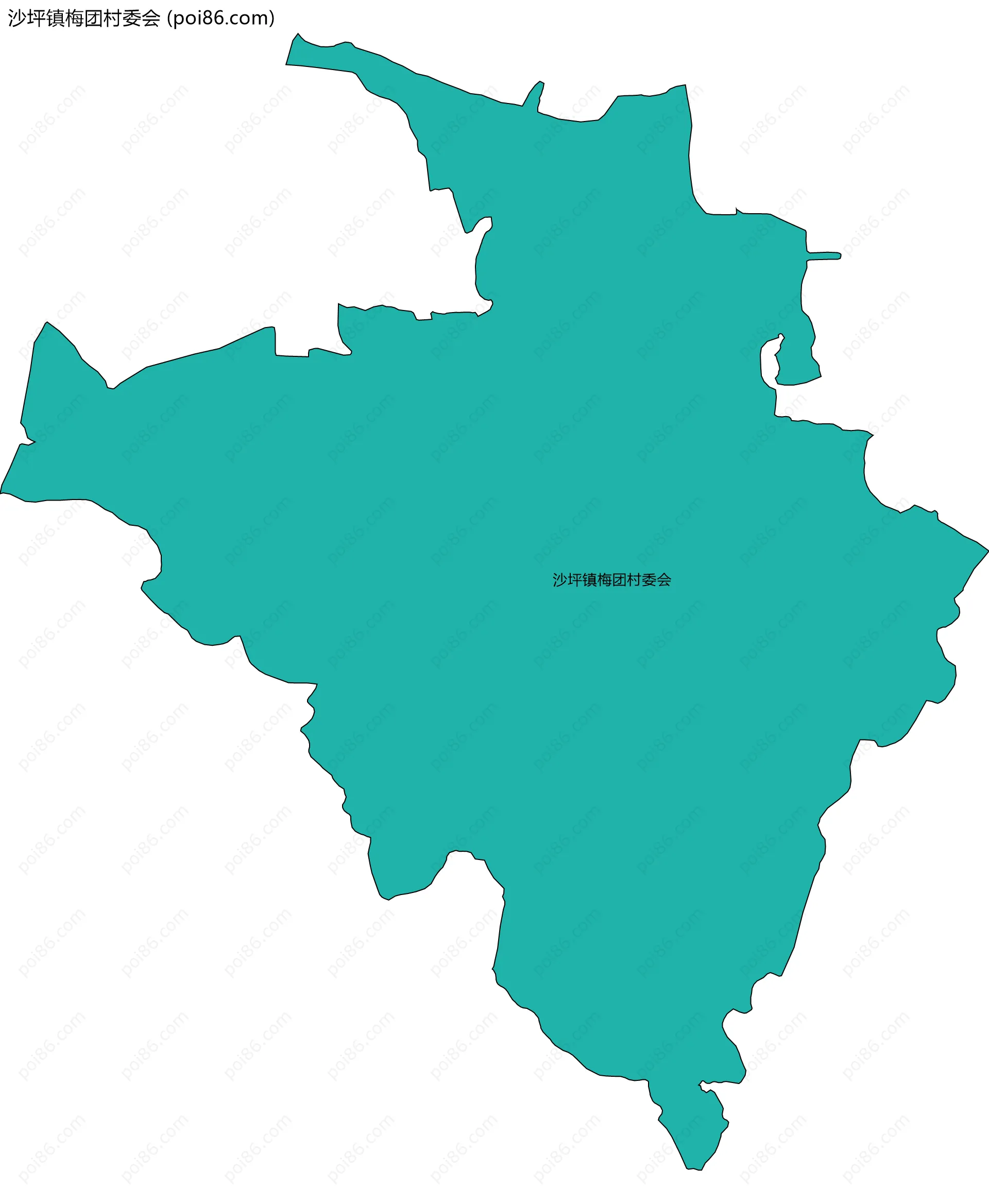 沙坪镇梅团村委会边界地图