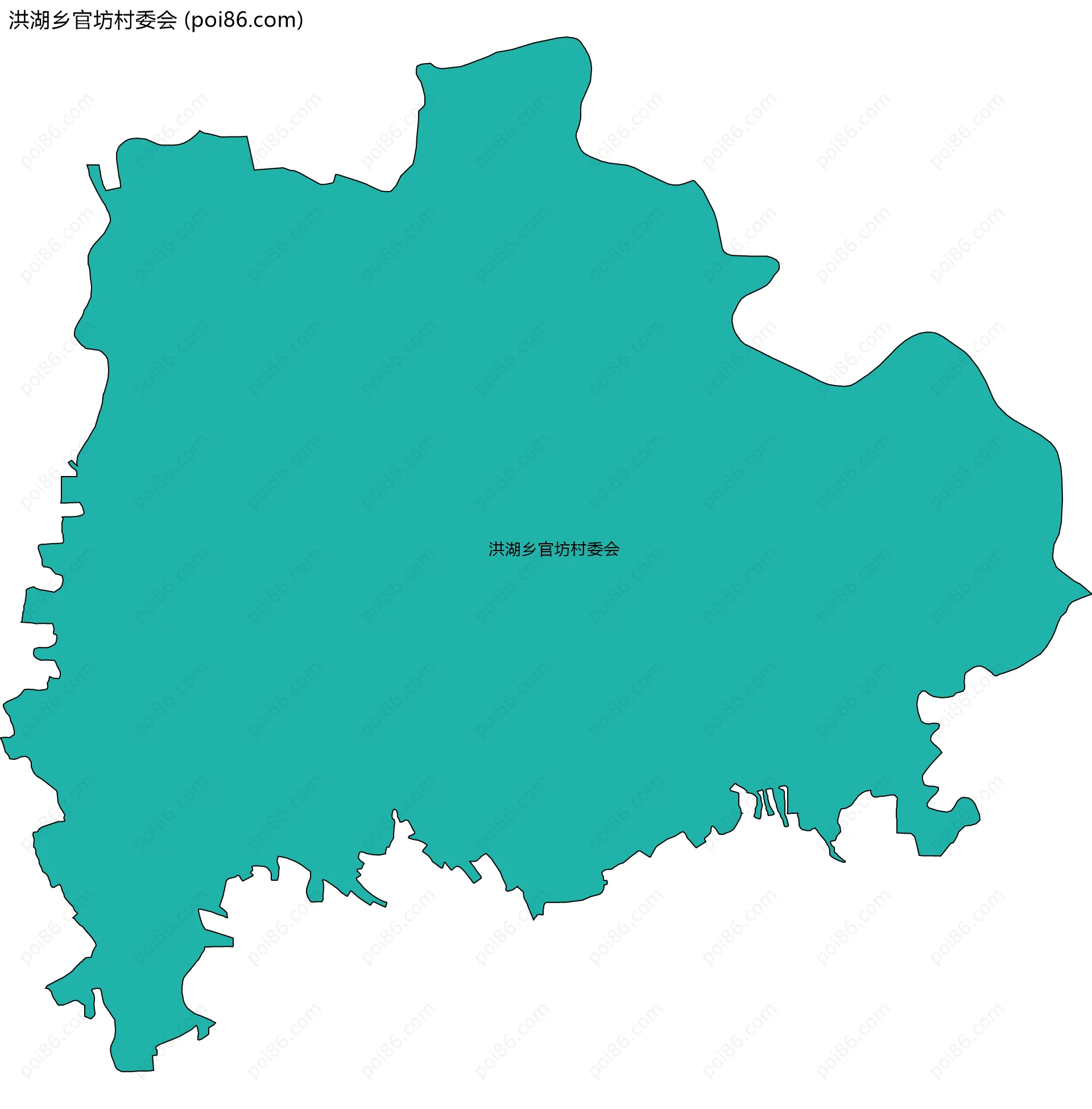 洪湖乡官坊村委会边界地图