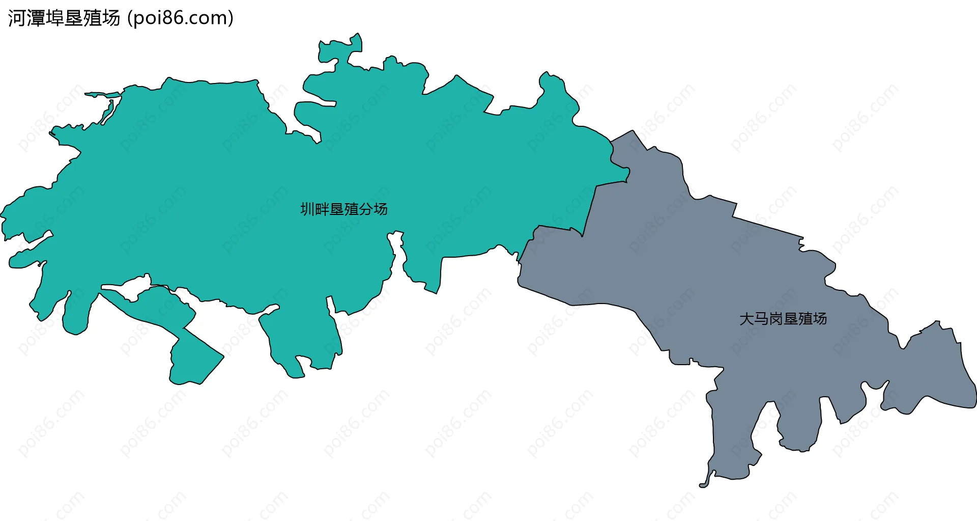 河潭埠垦殖场边界地图(五级行政区划)