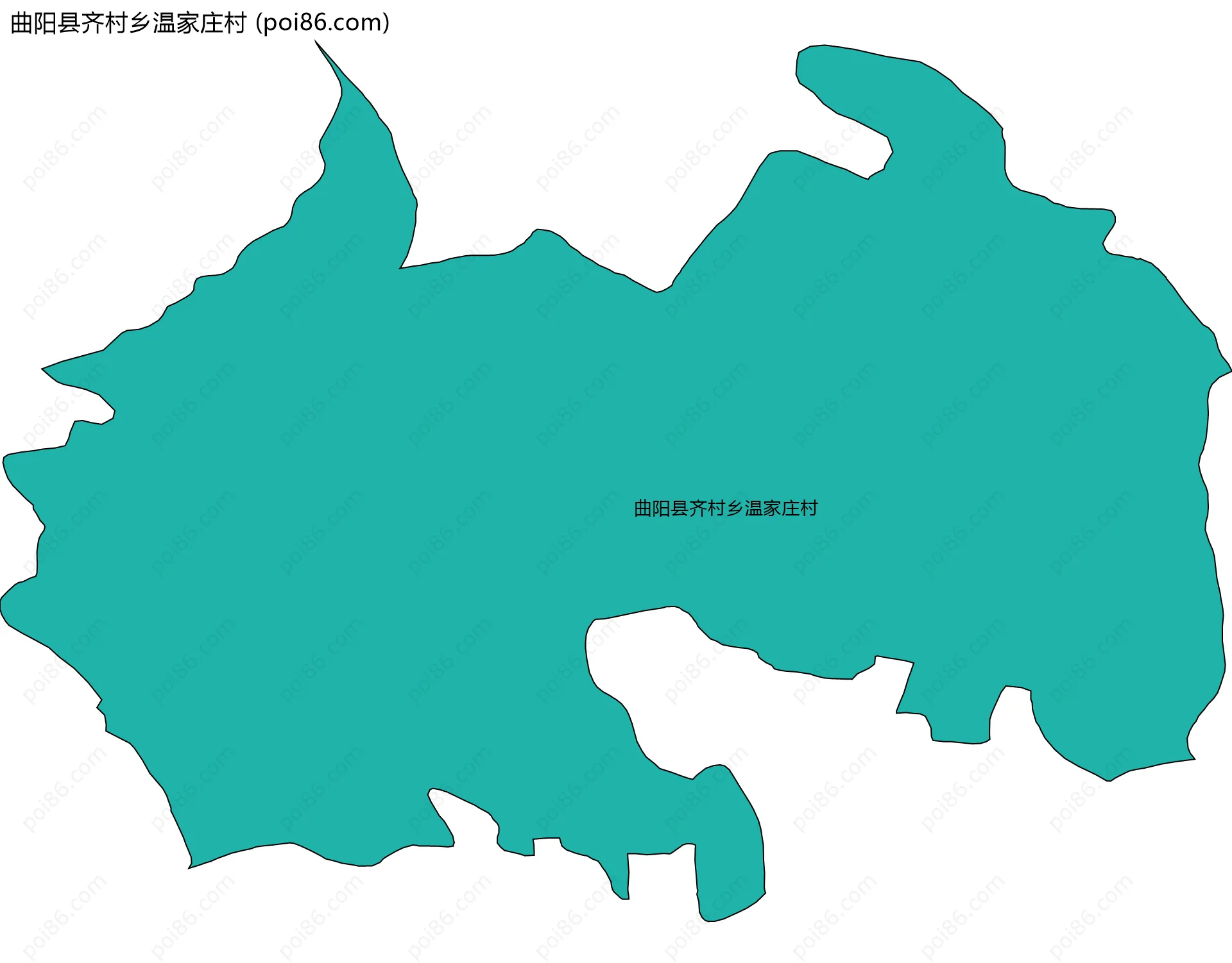 曲阳县齐村乡温家庄村边界地图