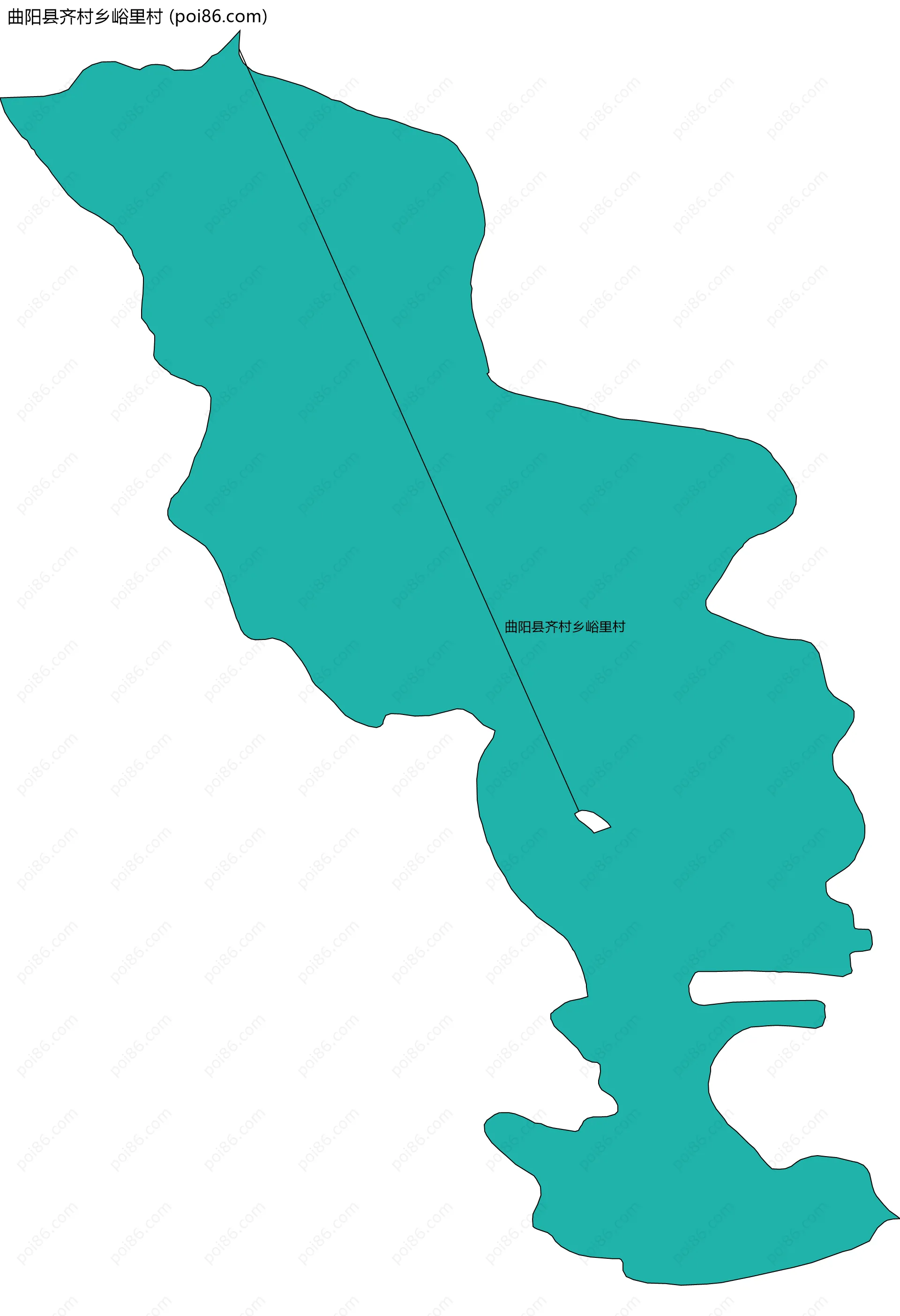 曲阳县齐村乡峪里村边界地图