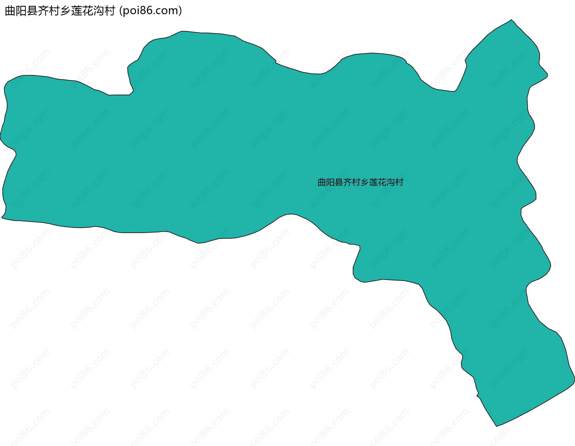 曲阳县齐村乡莲花沟村边界地图