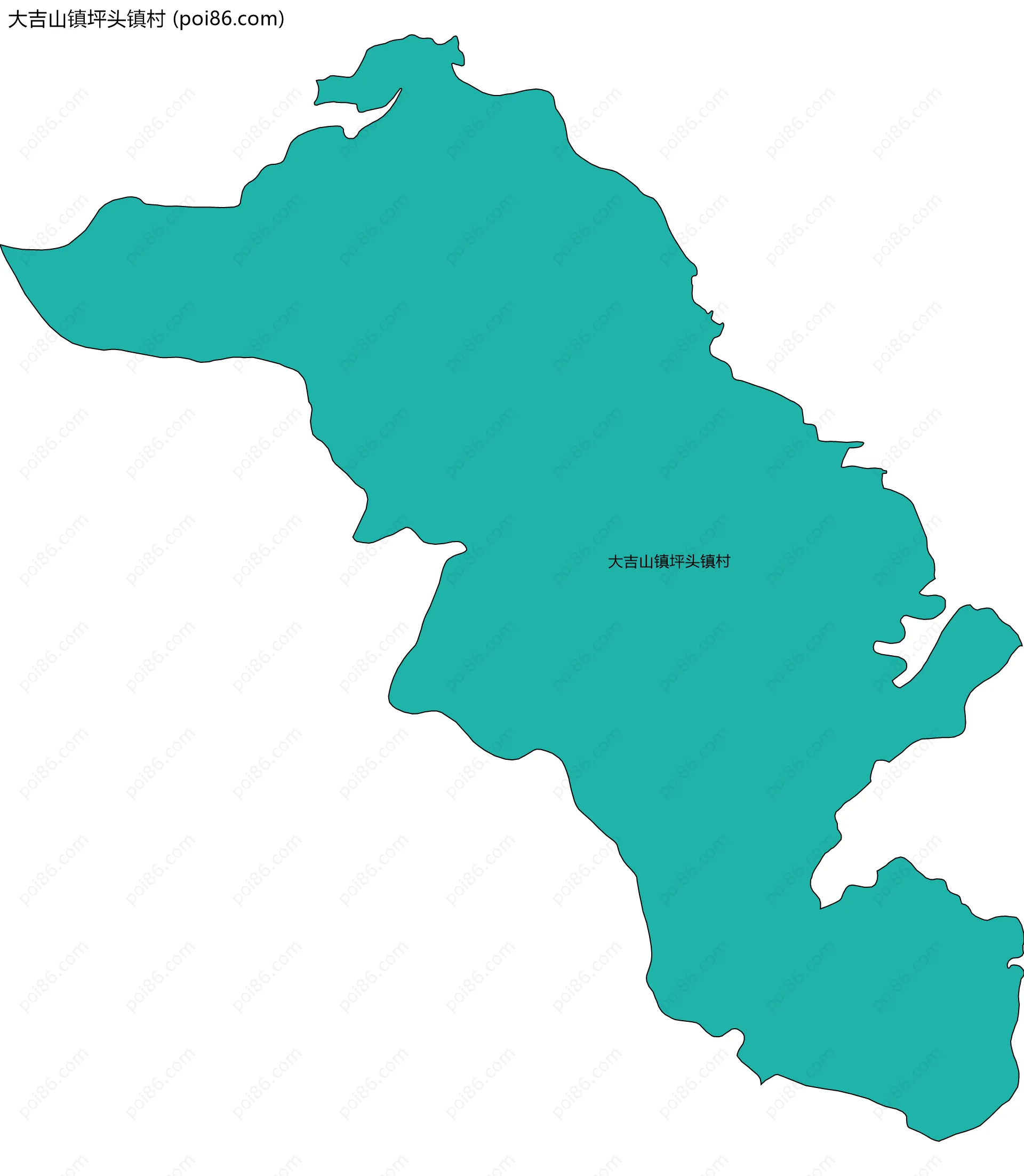 大吉山镇坪头镇村边界地图