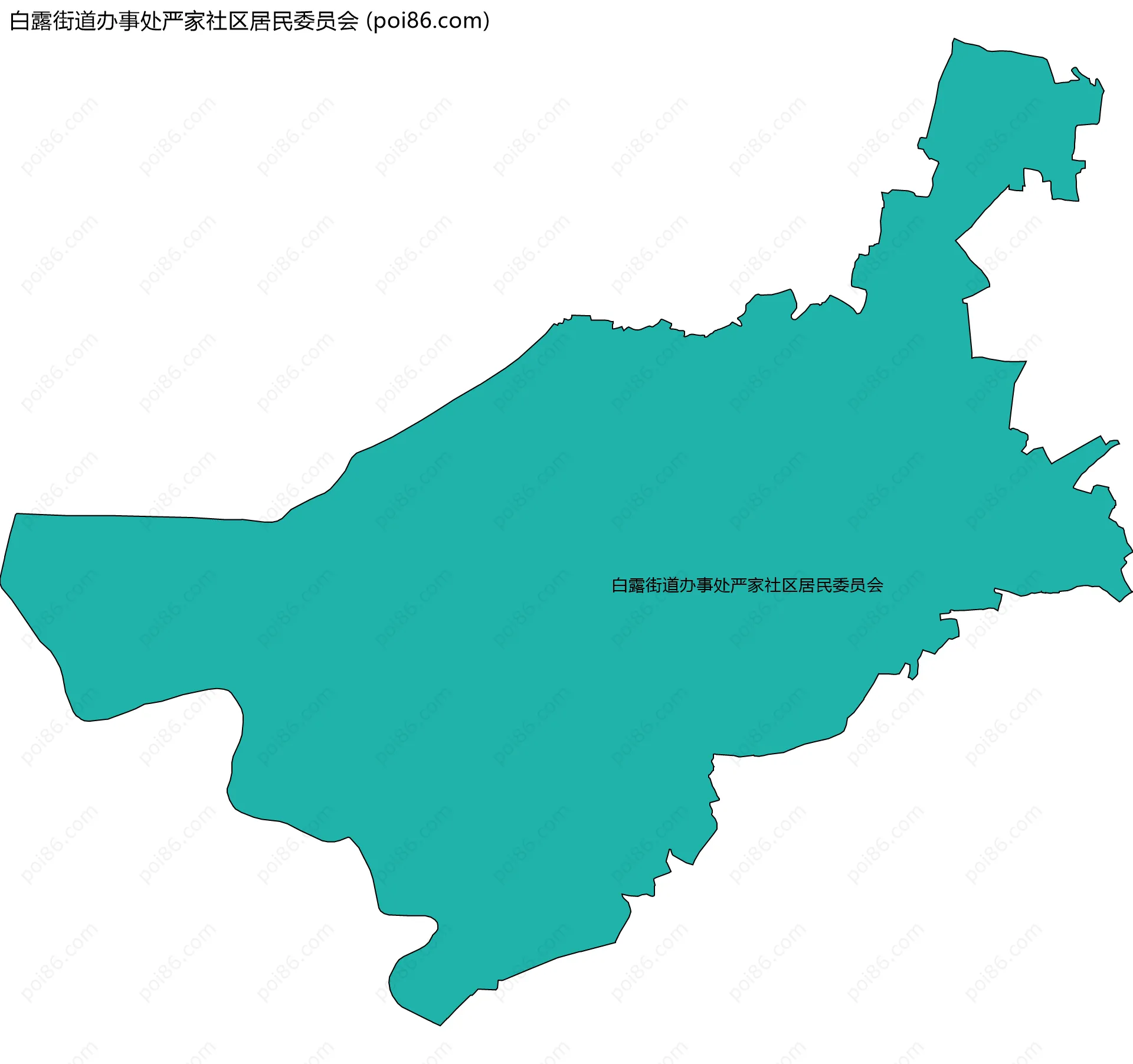 白露街道办事处严家社区居民委员会边界地图