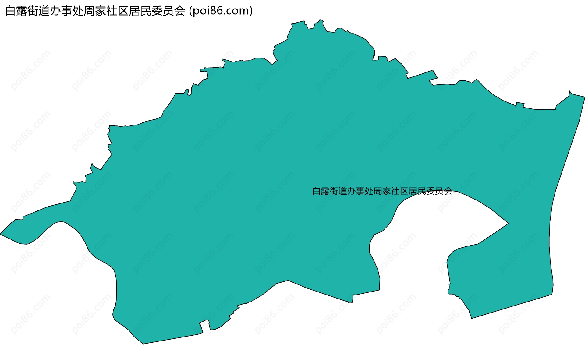白露街道办事处周家社区居民委员会边界地图