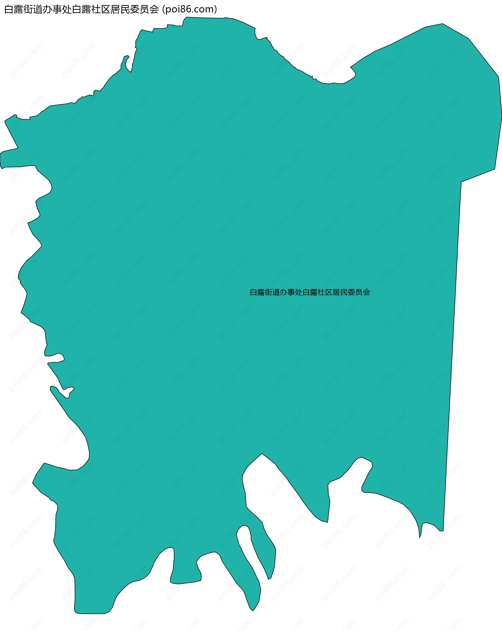 白露街道办事处白露社区居民委员会边界地图