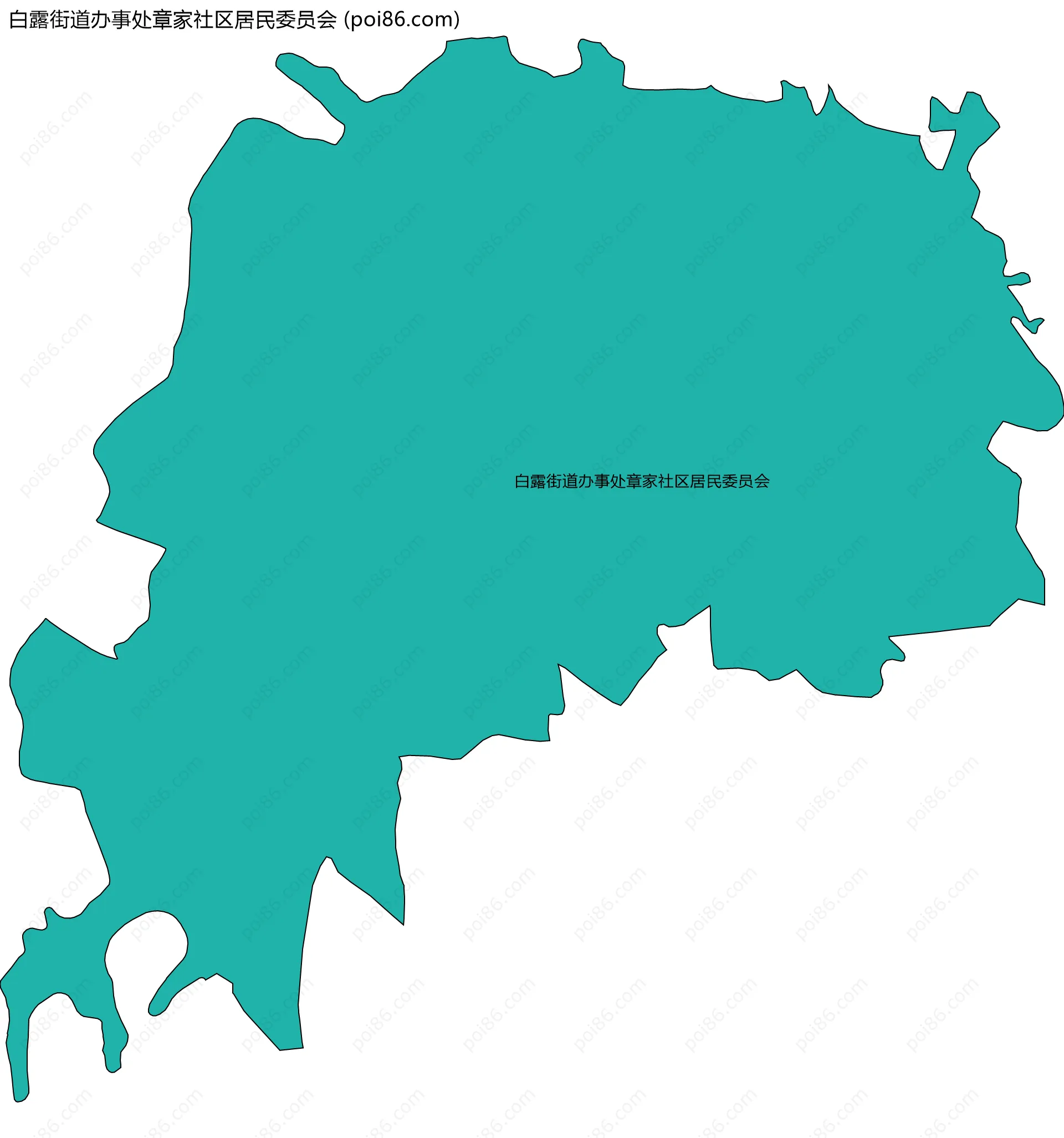 白露街道办事处章家社区居民委员会边界地图