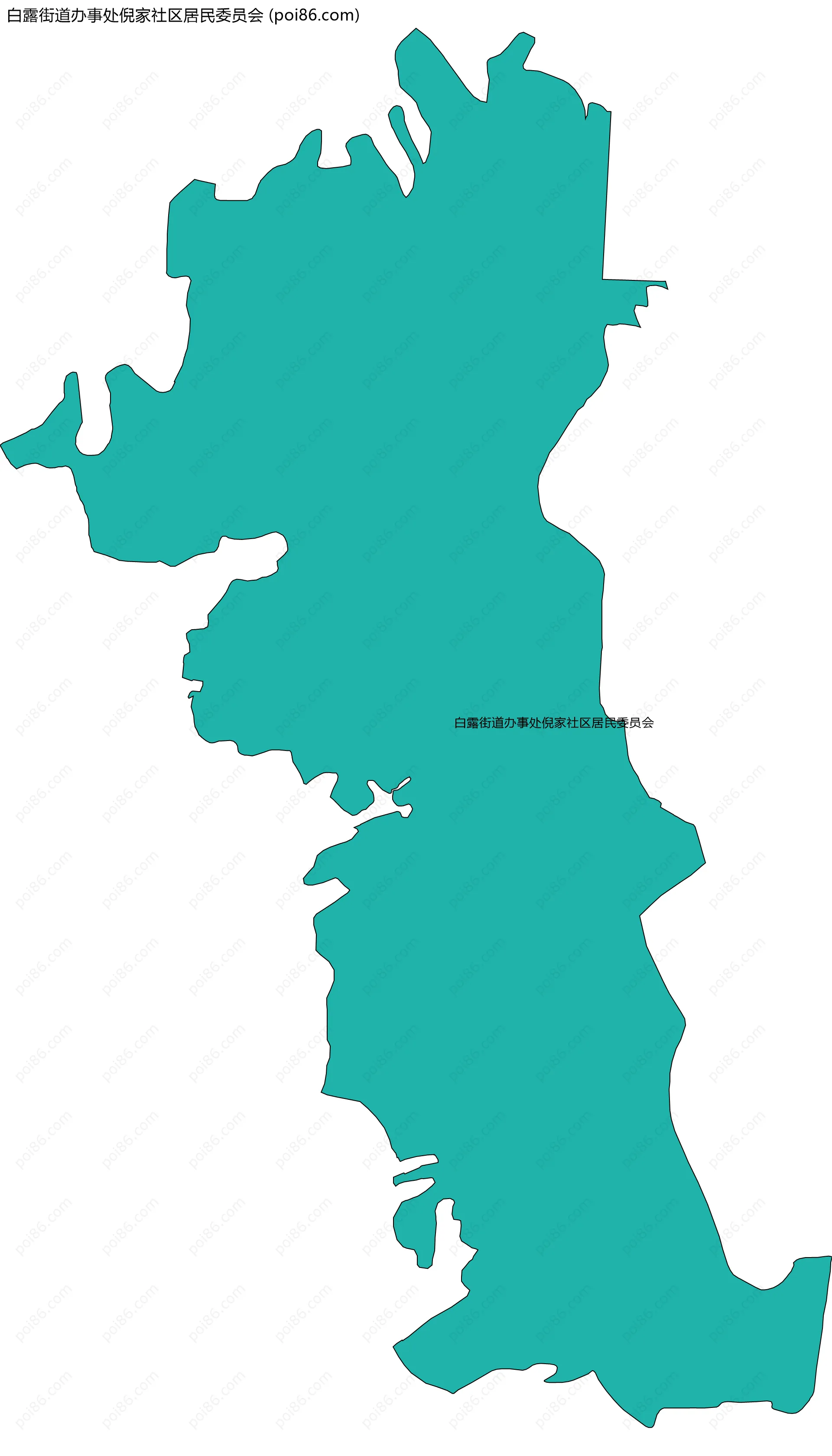 白露街道办事处倪家社区居民委员会边界地图