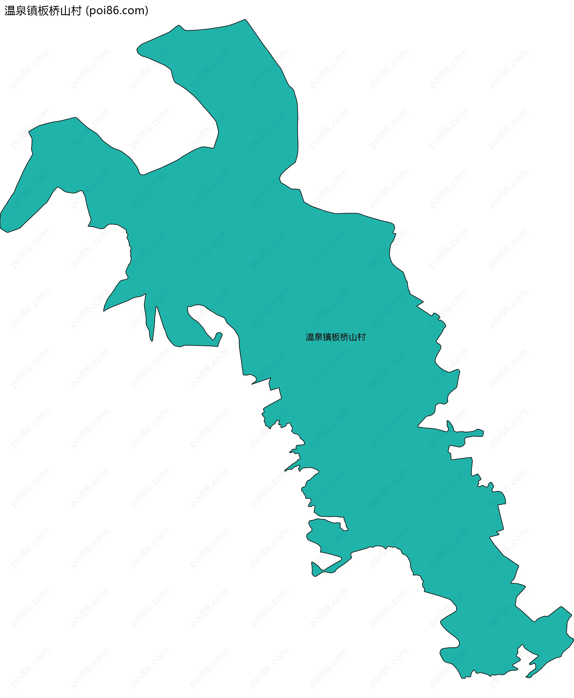 温泉镇板桥山村边界地图