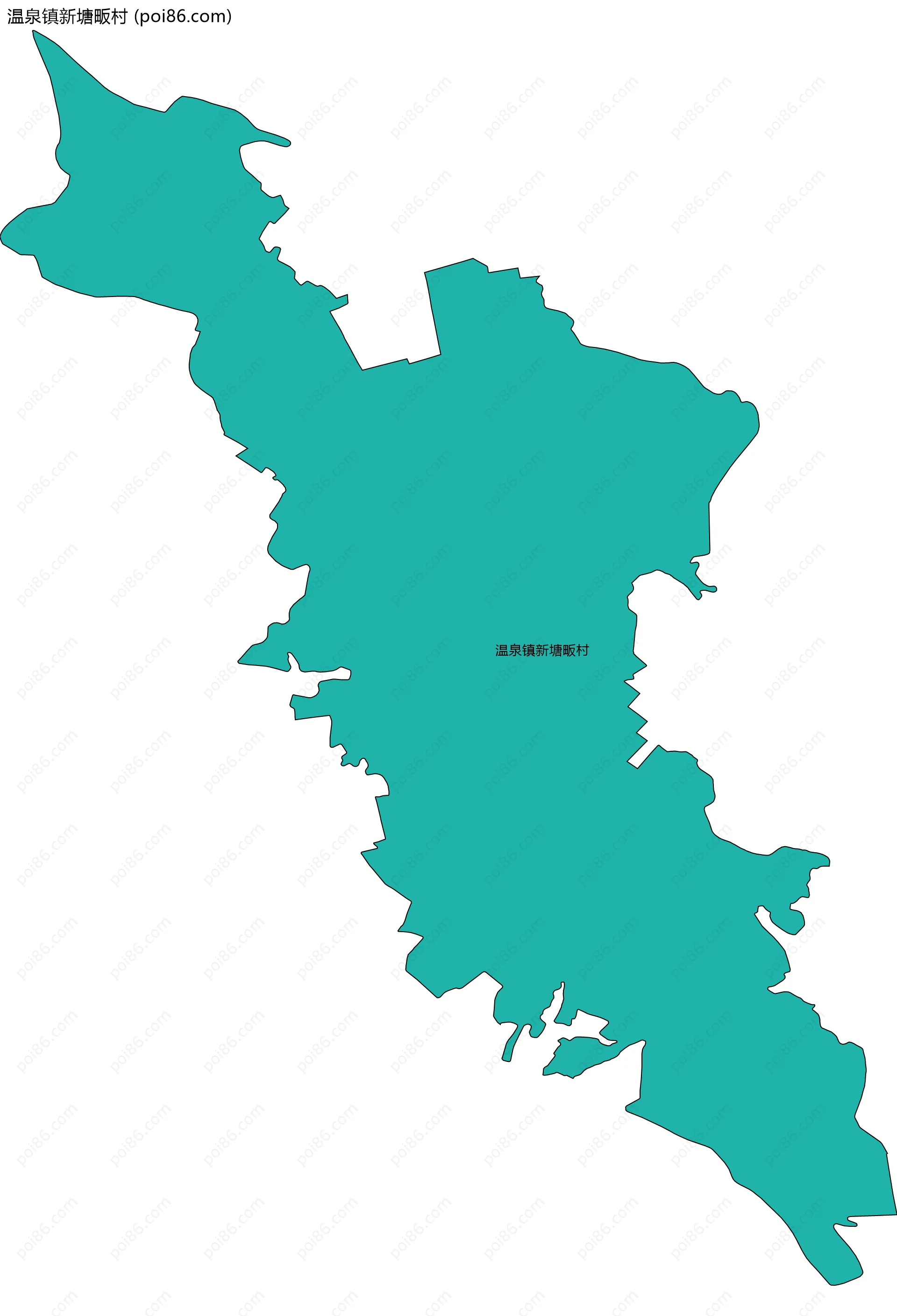 温泉镇新塘畈村边界地图