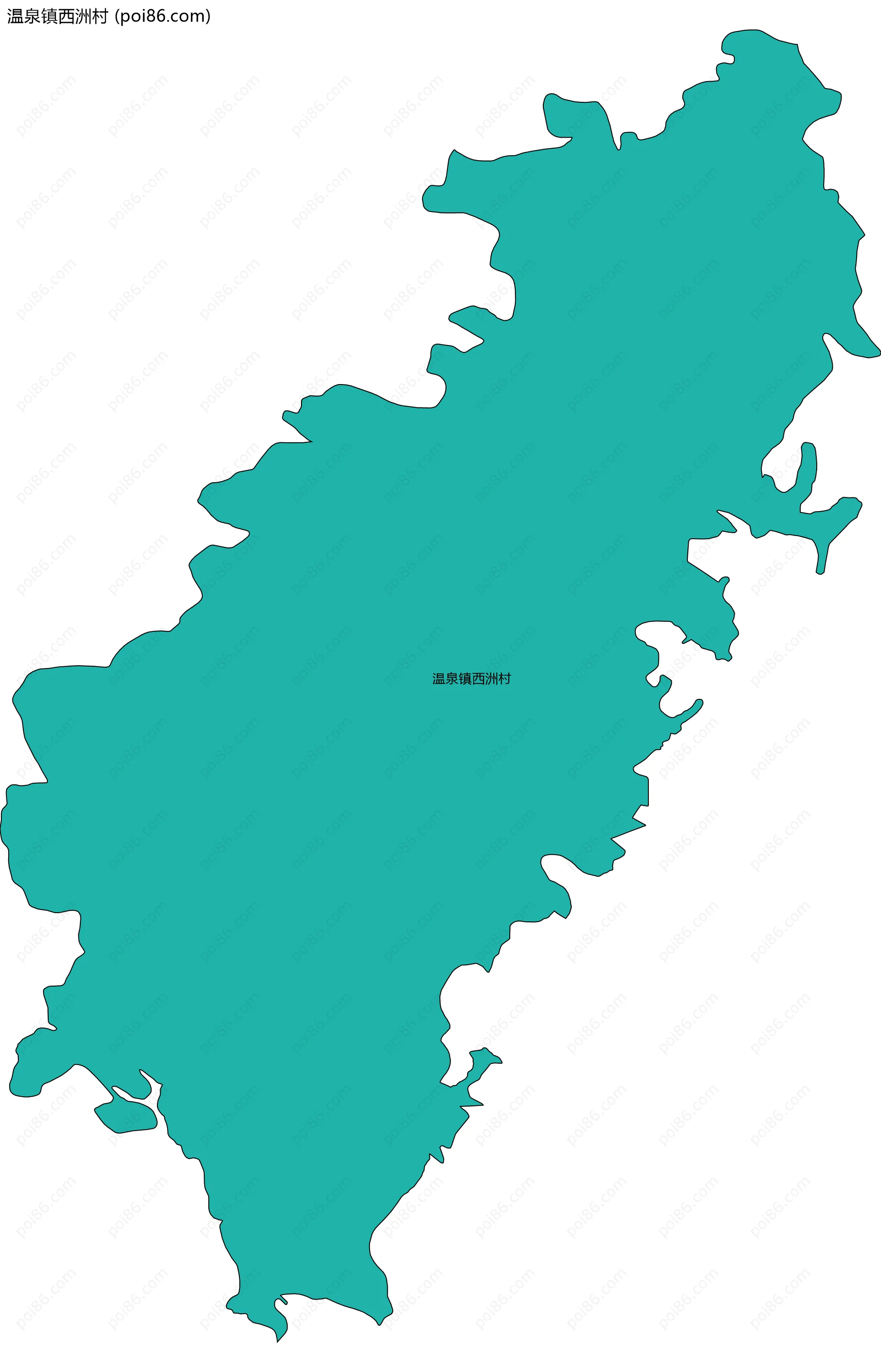 温泉镇西洲村边界地图