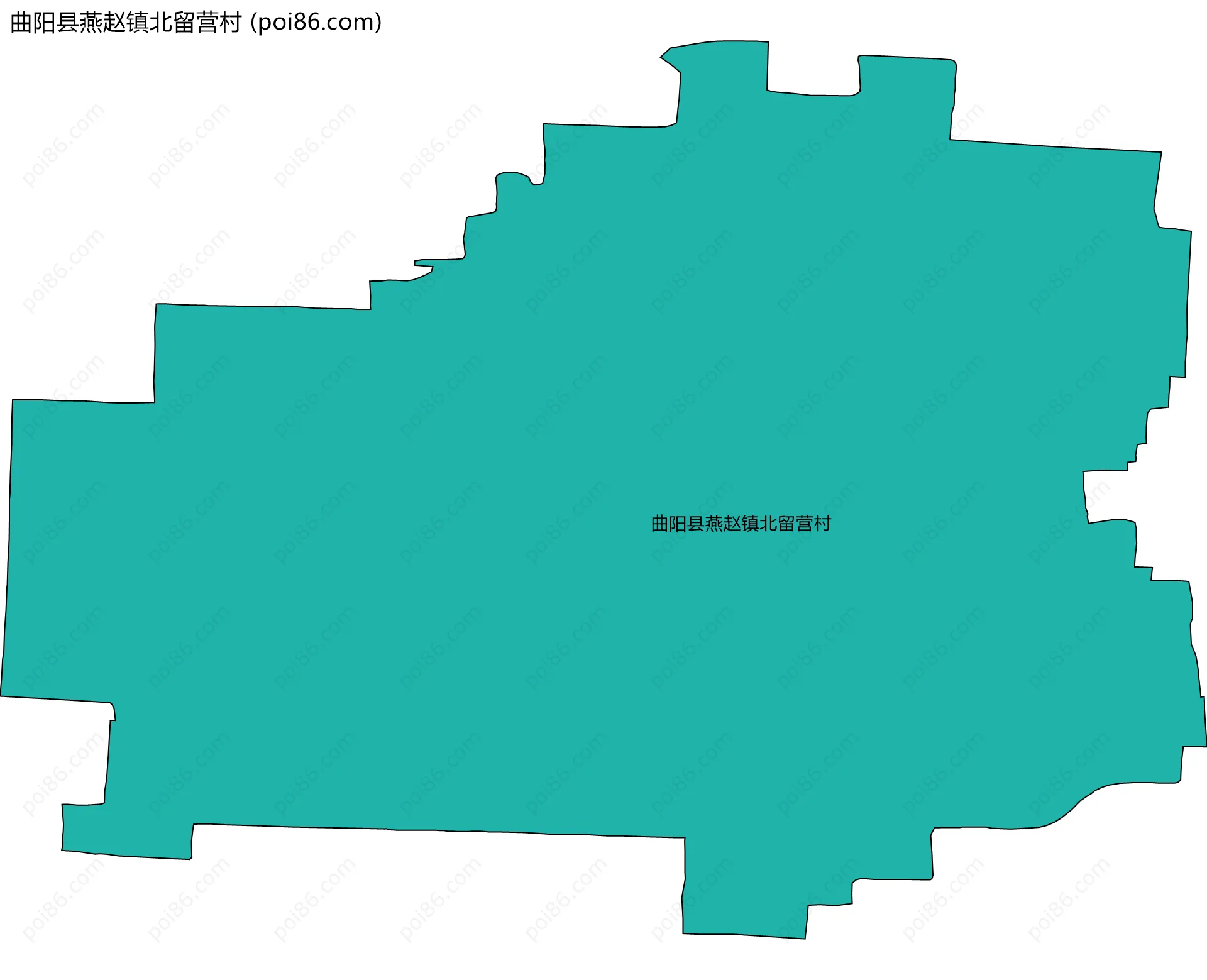 曲阳县燕赵镇北留营村边界地图